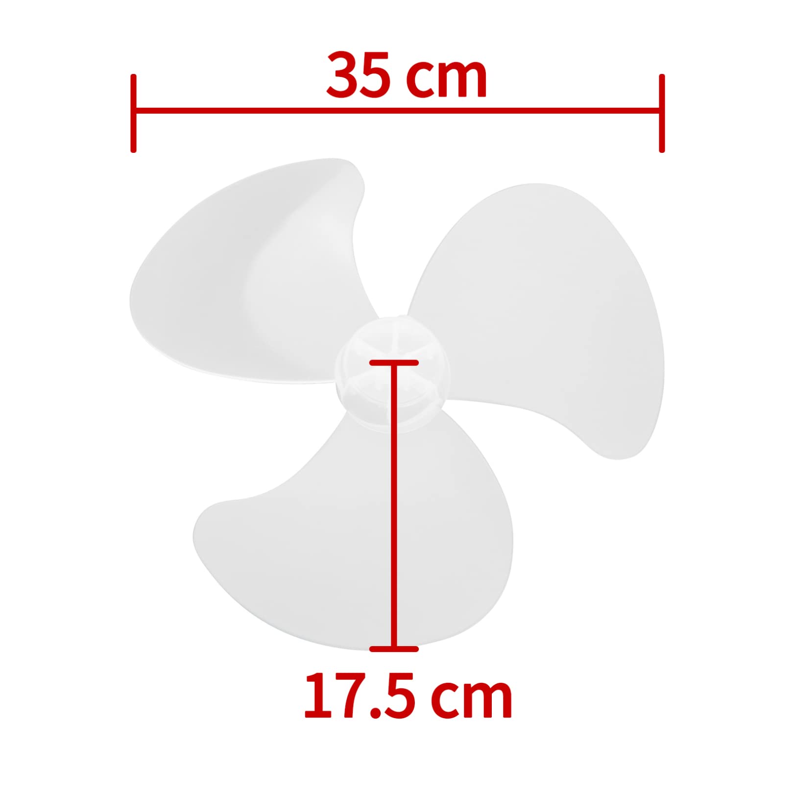 16 Inch White Plastic 3-Blade Fan Replacement - Compatible with Electric Fans - Includes Fan Nut - Durable & Quiet Cooling Accessory for Home, Office, or Workshop Use