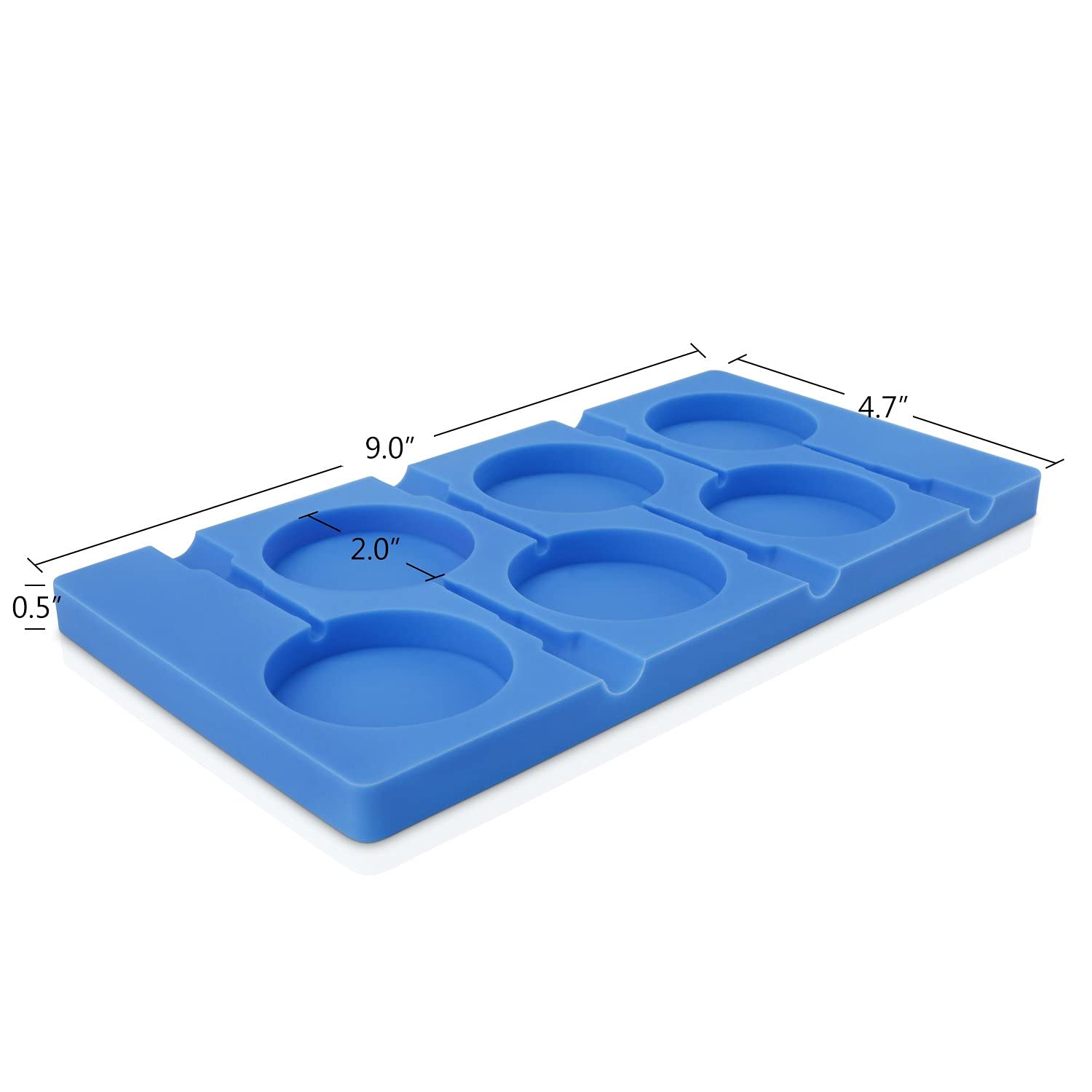 Beasea 6-Cavity Large Silicone Lollipop Mold Kit - Reusable Candy Molds for Chocolate, Hard Candy & Ice Pops - Includes 50 Lollipop Sticks & Durable Kitchen Tray (Blue) - Perfect for Birthday Parties, DIY Treats & Holiday Gift Making