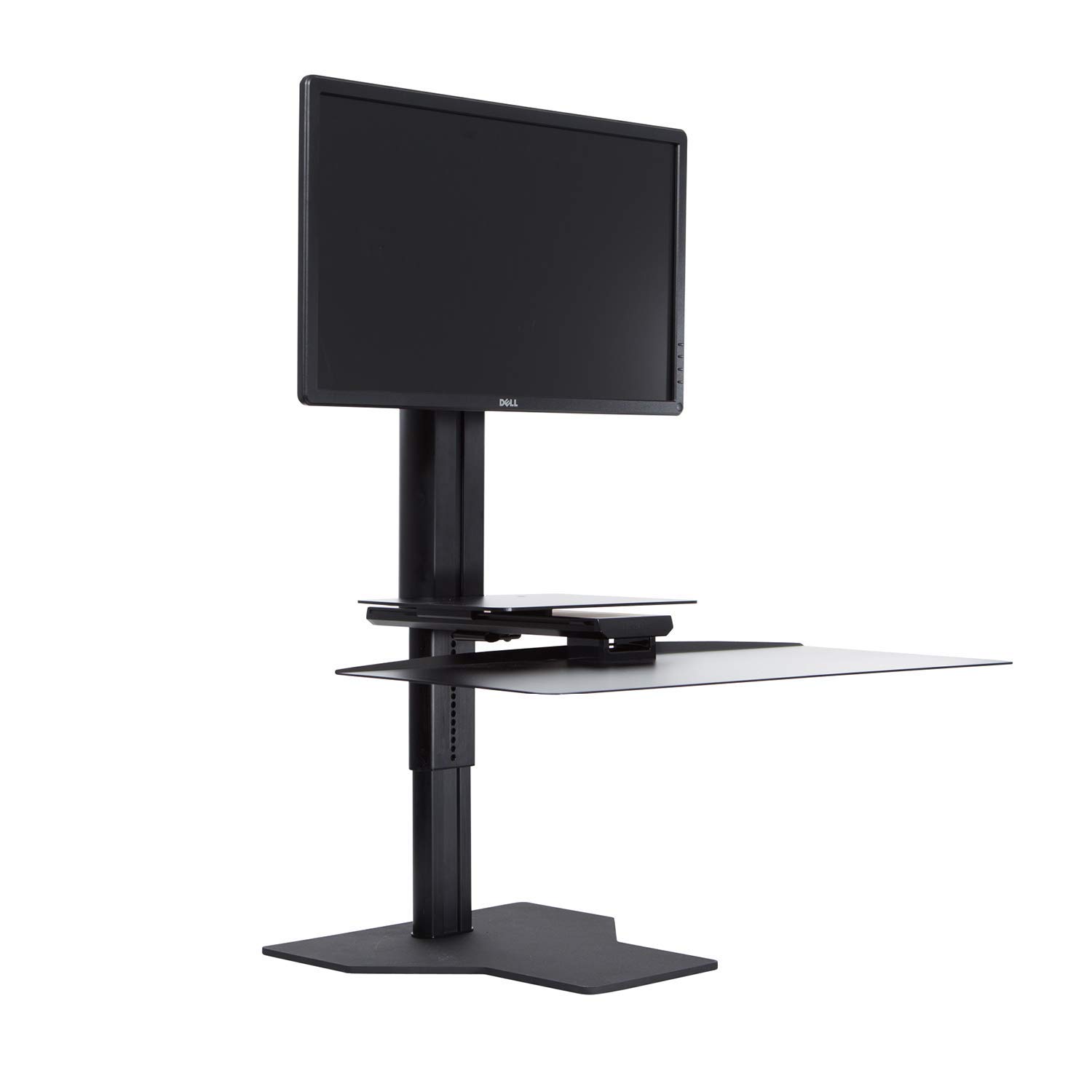 Adjustable Sit2Stand Standing Desk Converter - Single Monitor Mount in Black for Home & Office Workspace - Ergonomic Height Adjustable Workstation for Computer, Laptop & Monitor Use