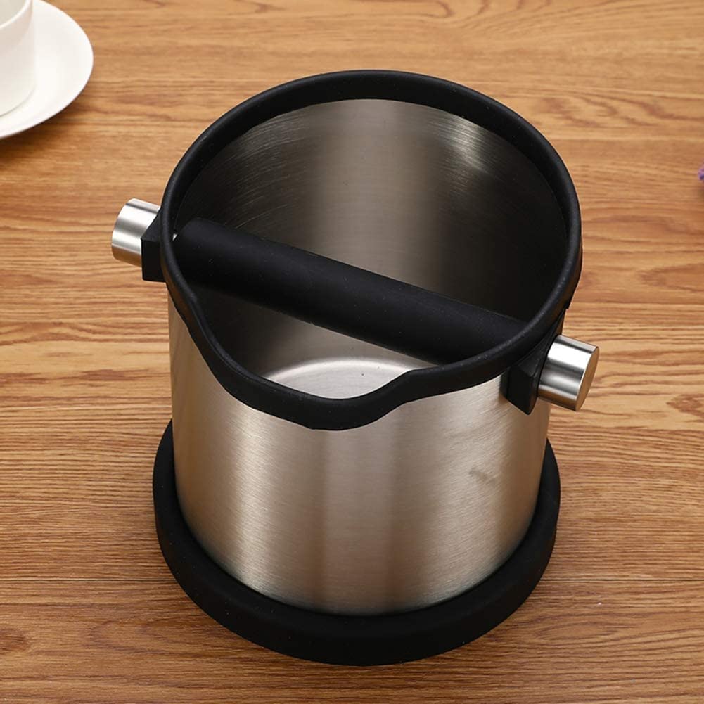 Stainless Steel Coffee Knock Box - Portable Espresso Waste Bin for Home & Cafe Use