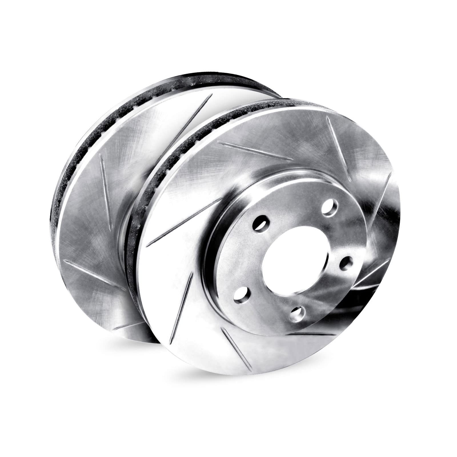 1996-2002 BMW Z3 R1 Concepts Rear Silver Zinc Diamond Slotted Brake Rotors - High Performance Braking for Sports Cars & Track Use