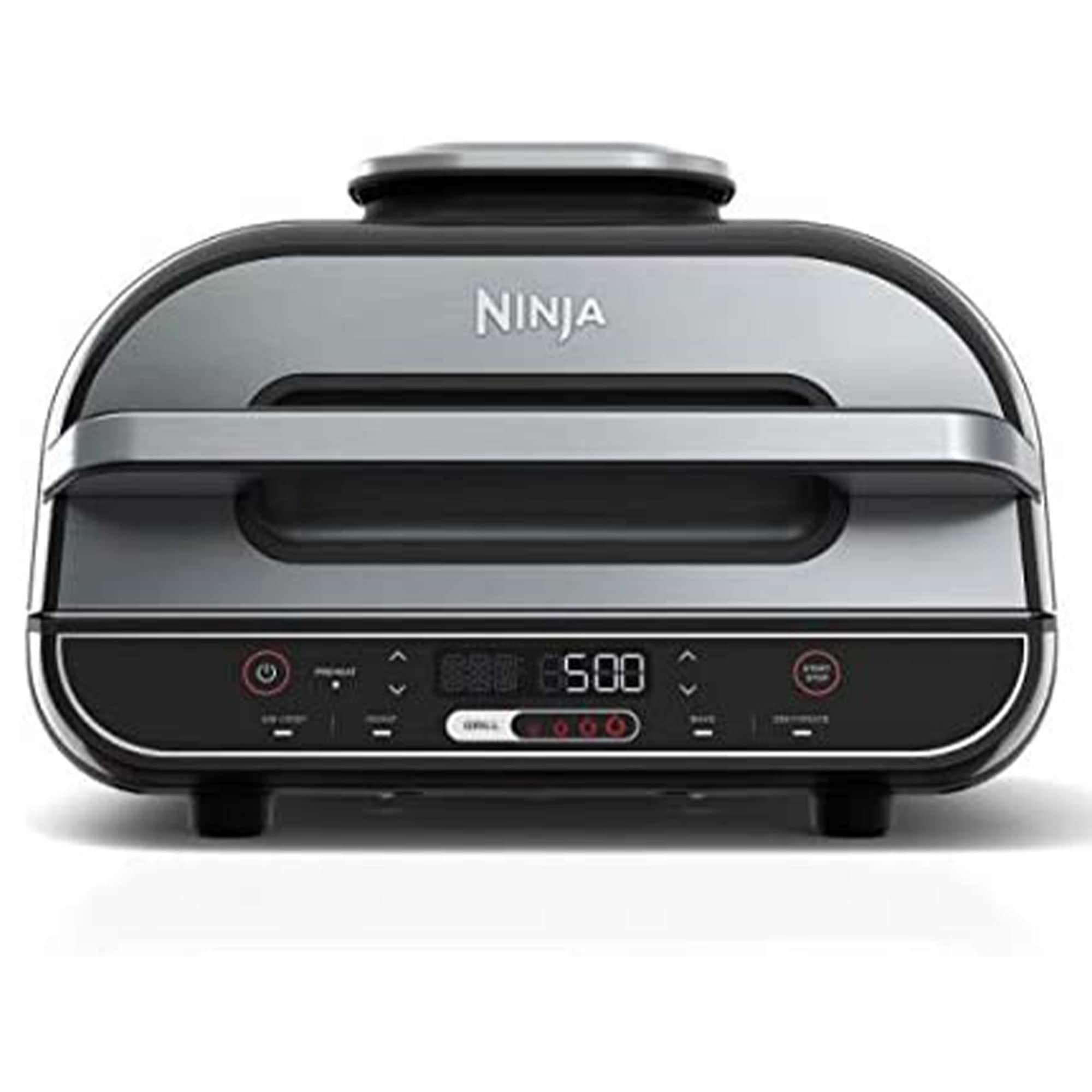 Ninja Foodi 5-in-1 Indoor Grill & Air Fryer with Surround Searing Technology, Removable Grill Plate, Crisper Basket, 4-Quart Cooking Pot & Smoke Control System - Perfect for Grilling, Air Frying, Roasting, Baking & Dehydrating in Small Kitchens & Apartments