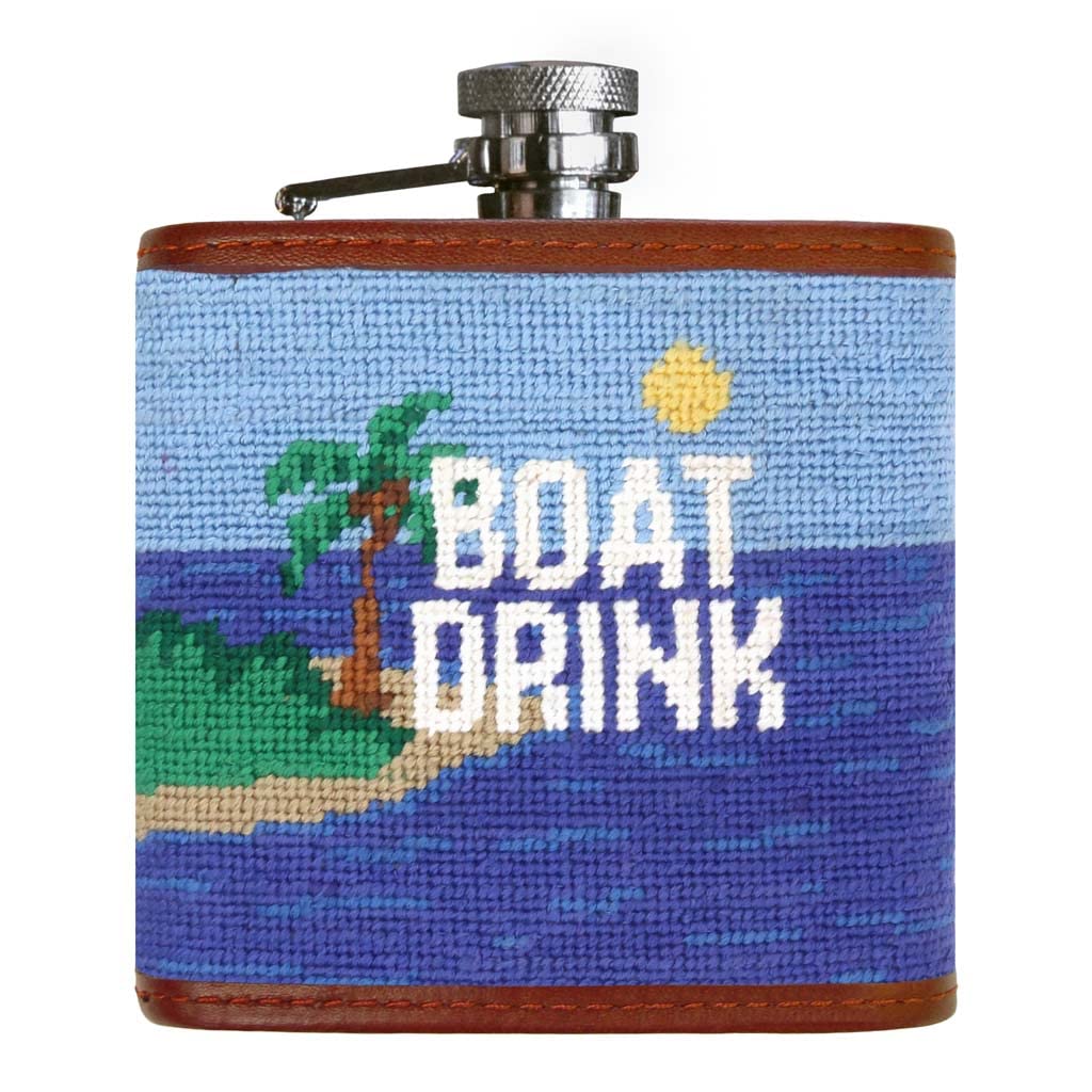 Smathers & Branson Premium Needlepoint Flask for Boating & Outdoor Adventures - Stylish Insulated Liquor Container for Yachting, Golfing & Tailgating