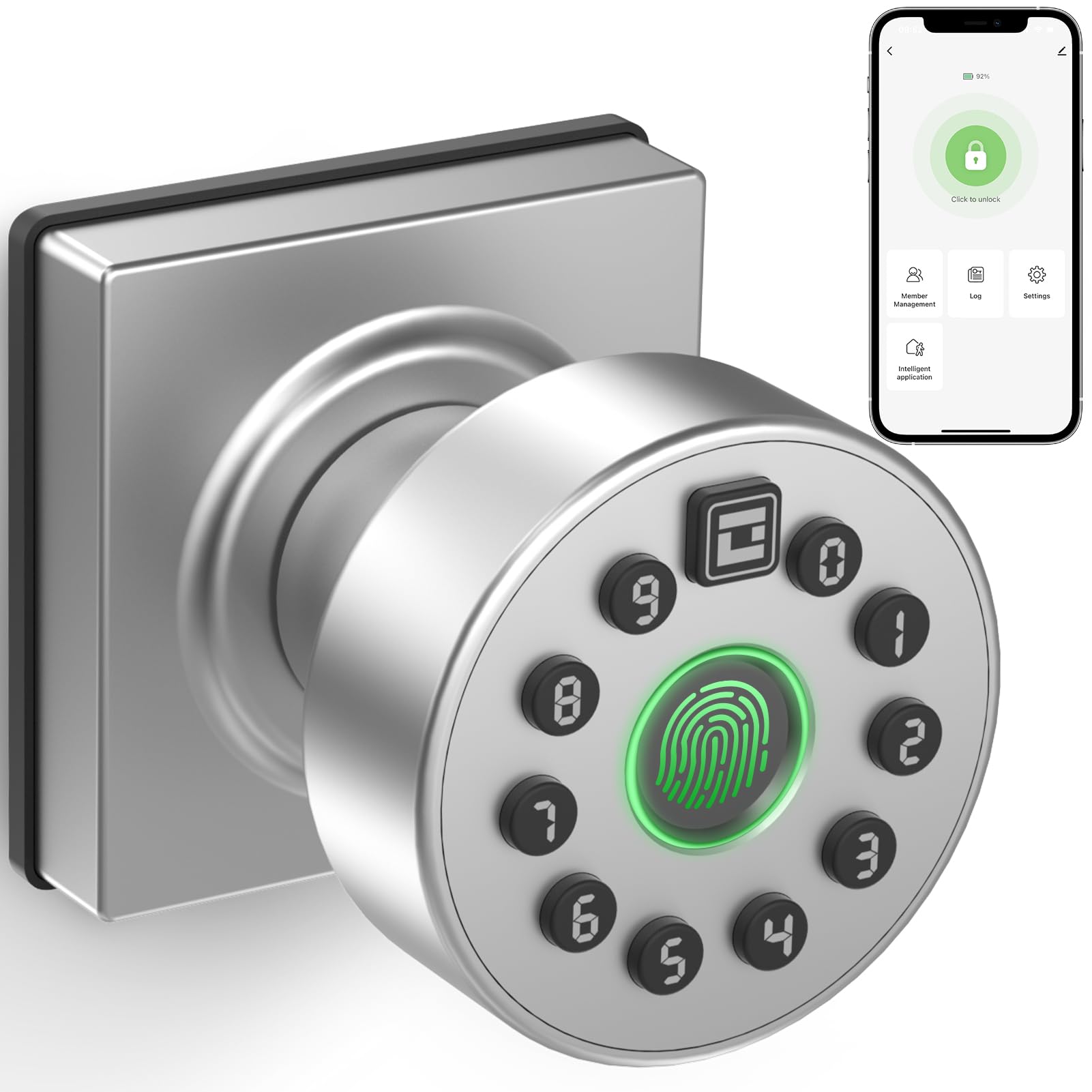 GeekTale Smart Door Lock with Keypad & Fingerprint - Keyless Entry WiFi Door Lock with Mobile App Control - Secure Digital Lock for Home, Apartment, Office, Hotel, Airbnb - Perfect for Vacation Rentals & Smart Home Security