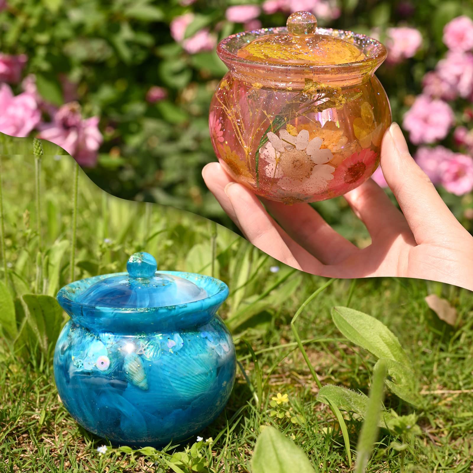 Actvty Jar Silicone Molds with Lid - DIY Epoxy Resin Molds for Jewelry Storage Box, Candle Holder, Candy Container - Perfect for Resin Casting Crafts, Home Decor & Unique Gift Making