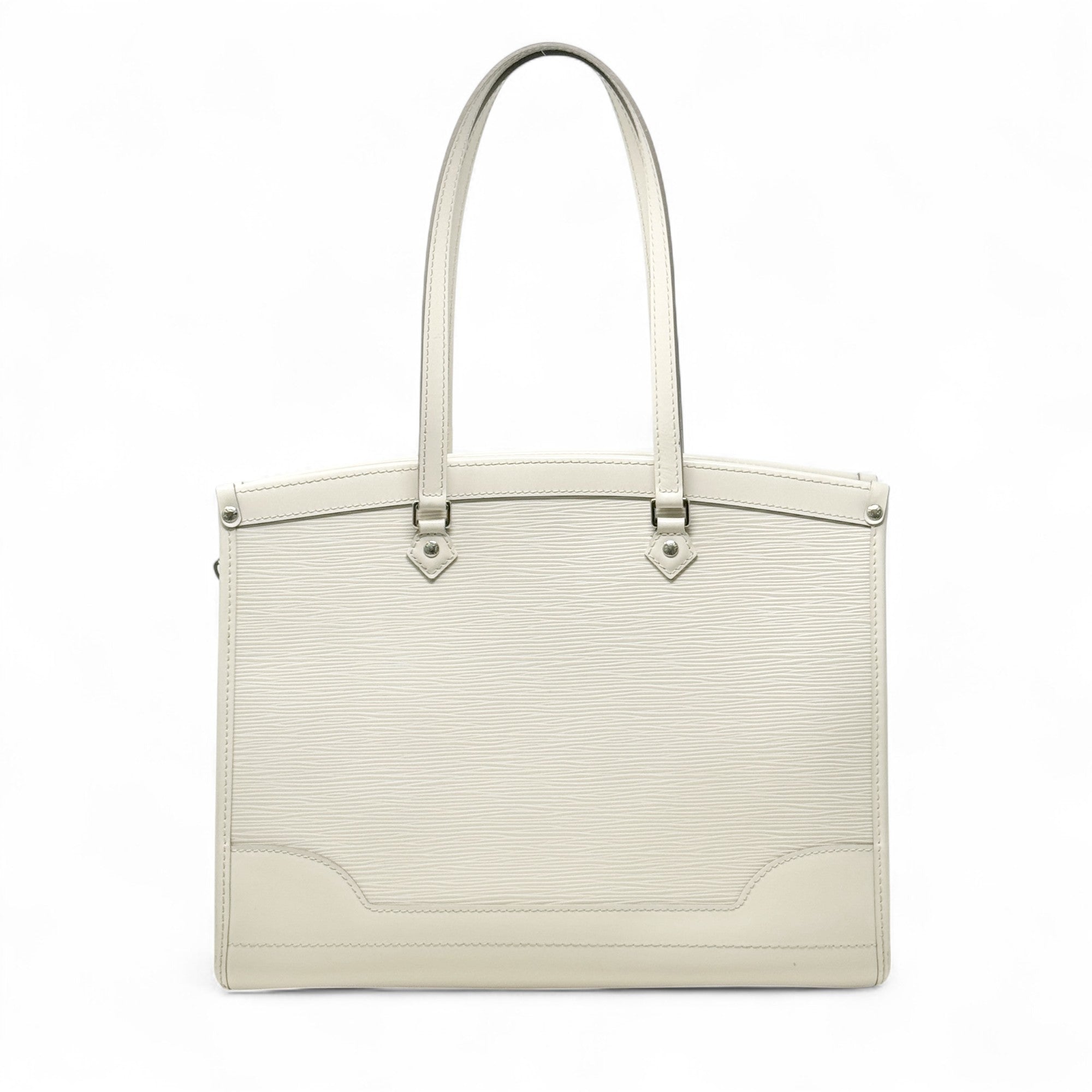 Authentic Louis Vuitton Madeleine GM Handbag in Ivory Epi Leather - Luxury Tote for Work, Travel & Everyday Elegance