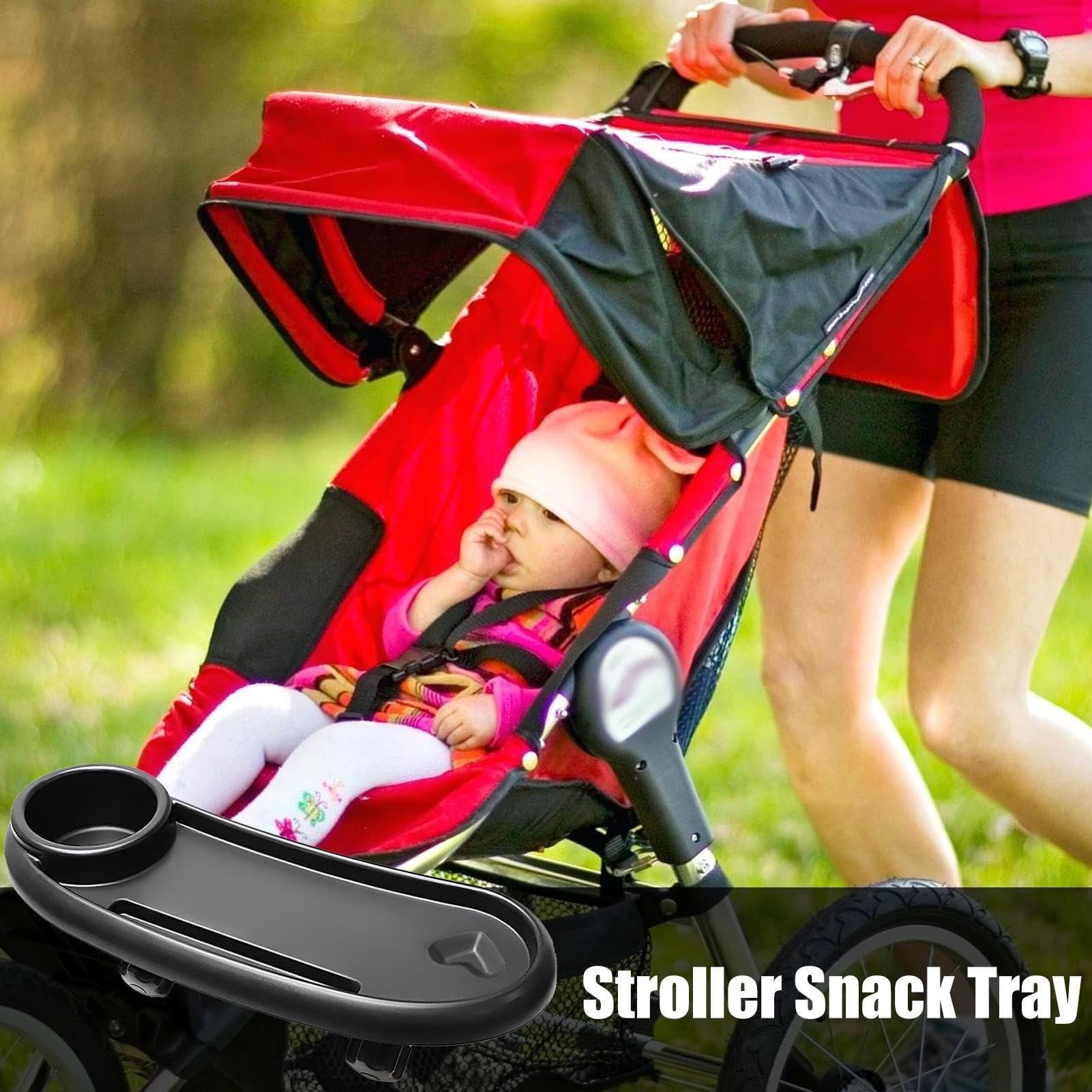 **Upgraded Adjustable Stroller Snack Tray with Phone Holder – Secure & Convenient Snack Organizer for Babies & Toddlers – Perfect for On-the-Go Feeding & Entertainment**