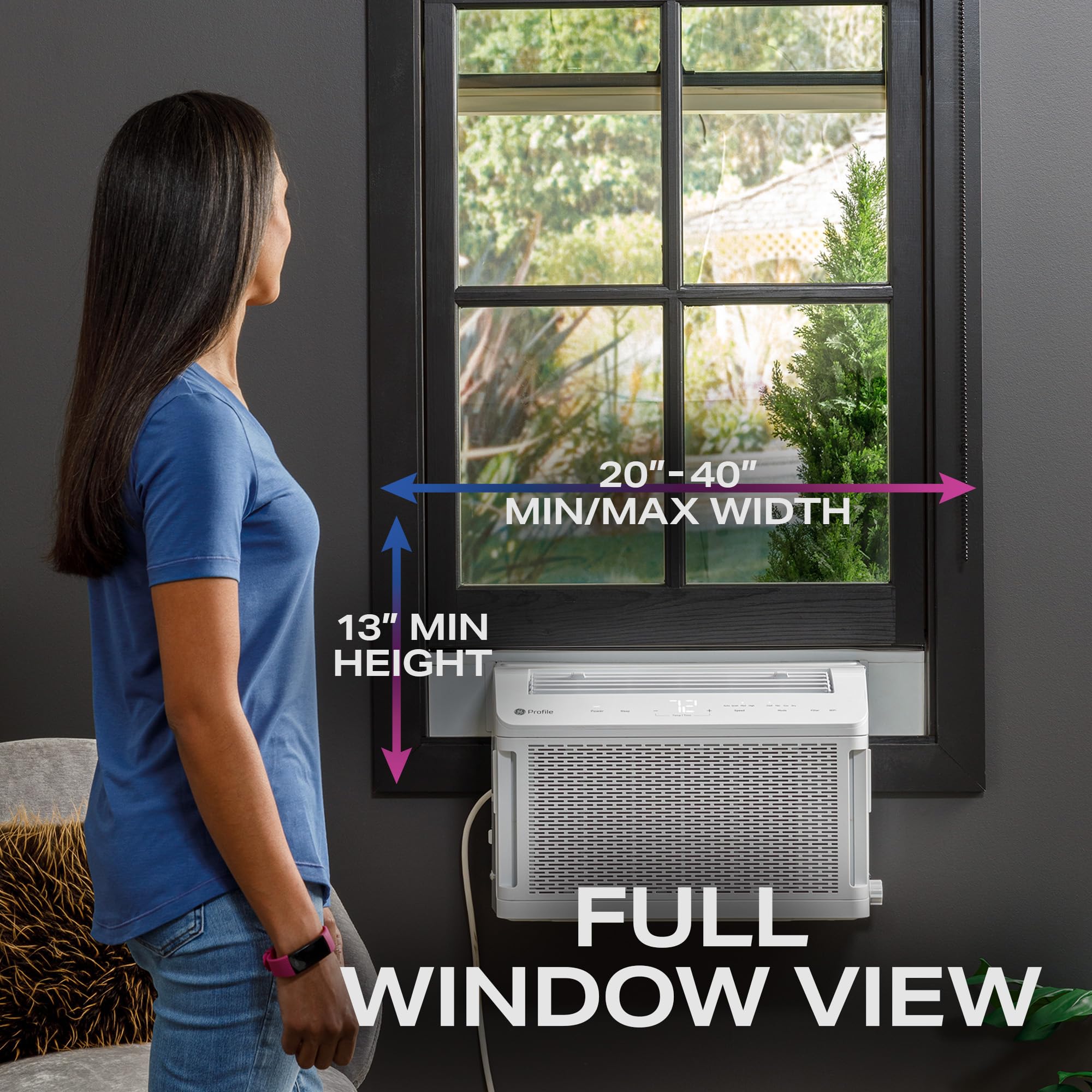 GE PROFILE AHTT08BC 8300 BTU White Window Air Conditioner - Cool & Quiet Cooling for Bedrooms, Living Rooms & Small Spaces