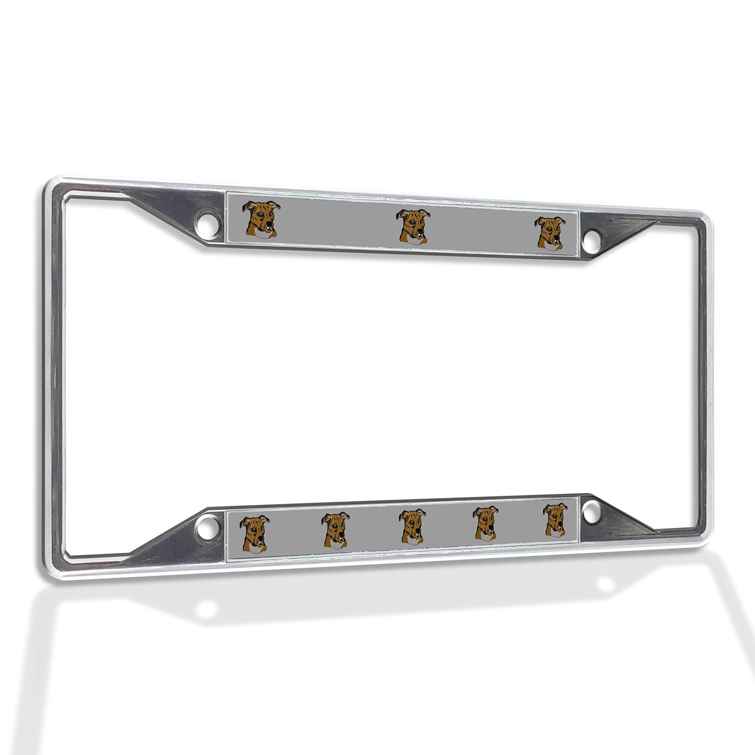 Pitbull Weatherproof Metal Insert License Plate Frame - Chrome 4 Holes Solid Car Accessory for Trucks & SUVs | Durable & Rustproof Auto Upgrade