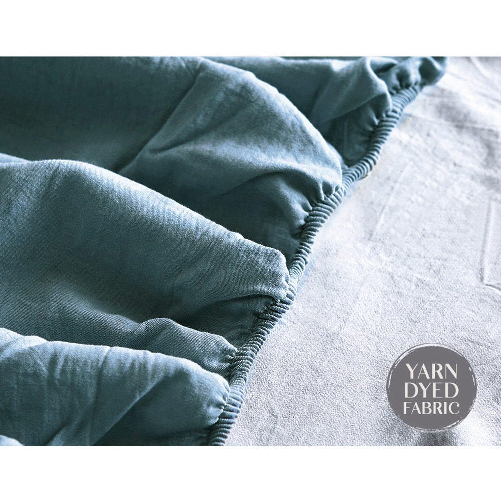 Premium 100% Cotton Sheet Set - Single Size, Dark Blue - Soft & Breathable Bedding for Ultimate Comfort - Perfect for Home, Hotel, or Dorm Room Use