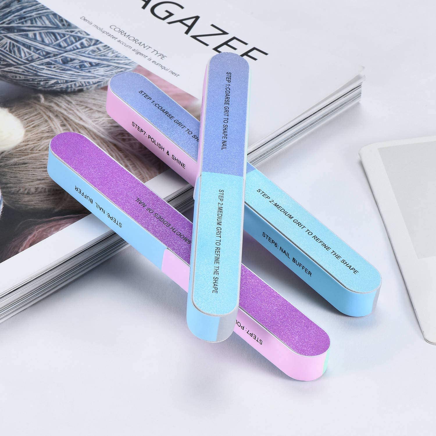 D.B.Z. Professional Manicure Nail File Kit - 12-Piece Complete Nail Care Set with Double-Sided Nail File, Buffer Block, 7-Way Nail File, Cuticle Clipper & Pusher - Perfect for Salon, Home Nail Art & DIY Manicures