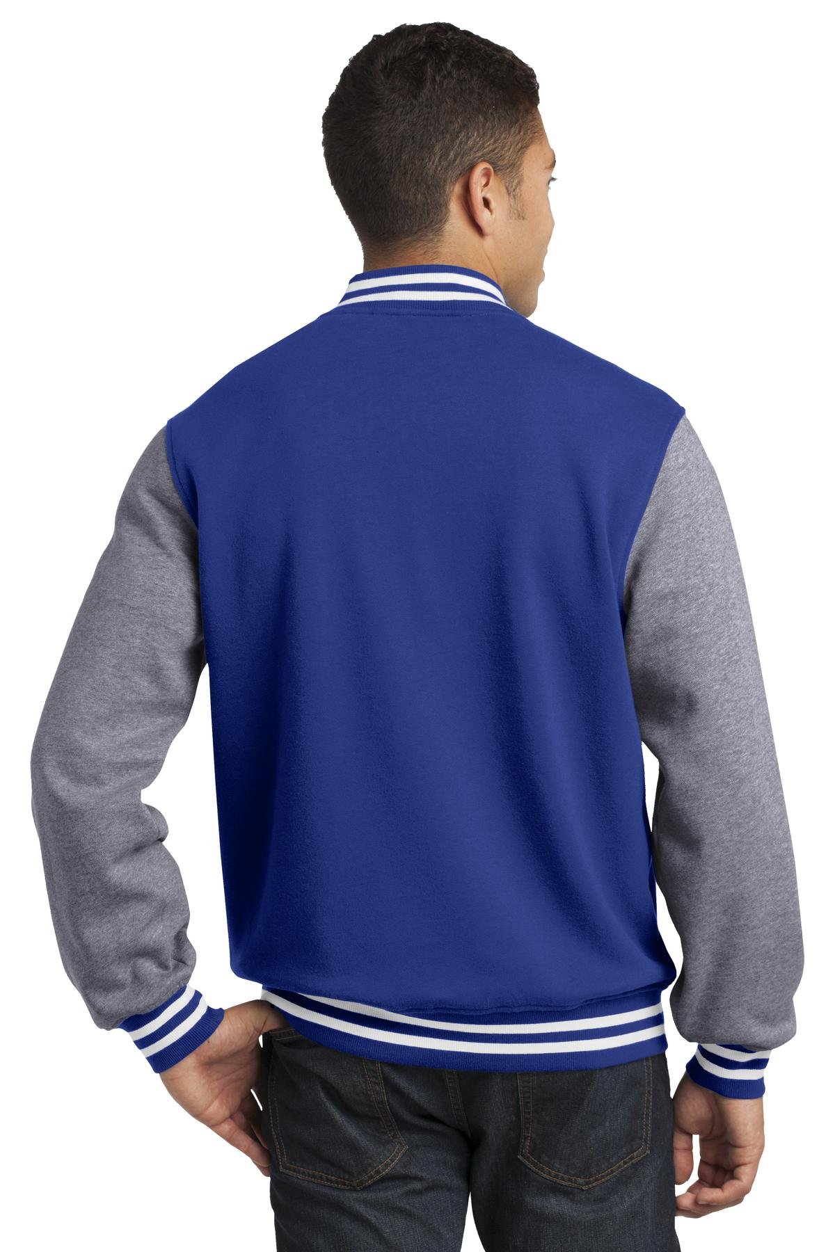 Sport Tek Men's Fleece Letterman Jacket - Warm Varsity Style Pullover for Casual Wear, Outdoor Activities & Sports Events | Comfortable & Stylish Athletic Jacket for Men