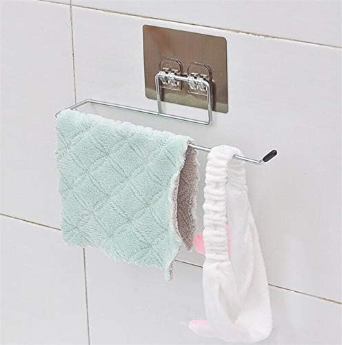 Zollyss Stainless Steel Paper Towel Holder with Magic Adhesive Pad - Wall Mount Kitchen & Bathroom Paper Roll Holder - Strong Self-Adhesive Towel Bar for Easy Access - Perfect for Cooking, Cleaning & Home Organization