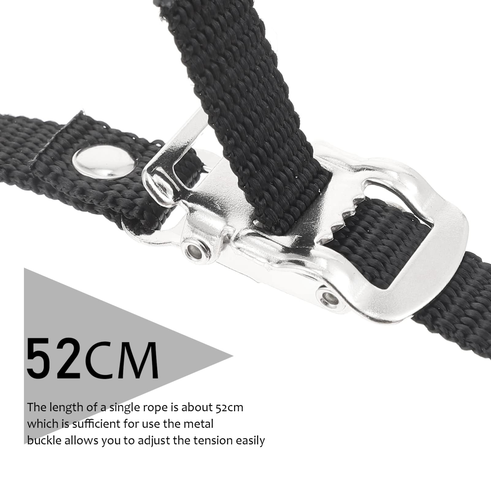 INOOMP 6-Pack Professional Bike Pedal Straps - Universal Cycling Toe Clips for Exercise & Kids Bikes - Durable Metal/Plastic Fixing Clips for Secure Riding - Perfect for Road Bikes, Spin Classes & Family Cycling