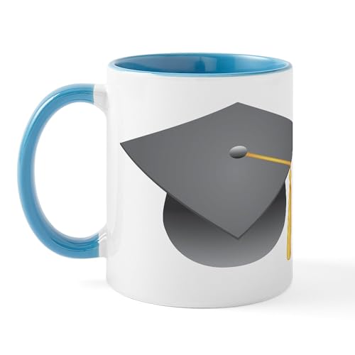 White/Blue Inside - Gray Graduation Cap Mug