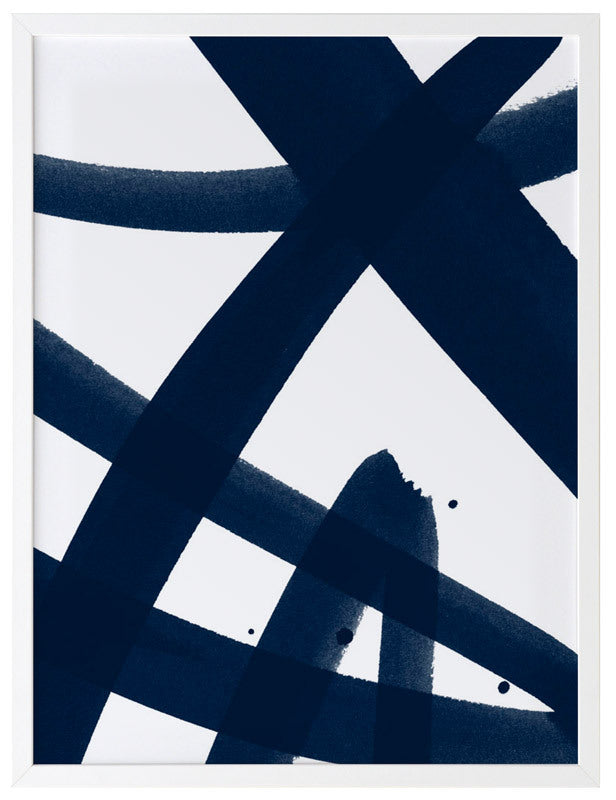 Balancing Act Evening Ink Framed Art Print - Modern Abstract Wall Decor for Living Room, Bedroom & Office - Perfect for Home Decor & Gift Giving