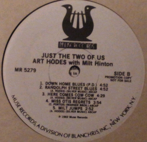 Art Hodes & Milt Hinton - Just The Two Of Us LP Album (Vinyl Record, Promo, VG Condition) - Jazz Music Collectors & Audiophiles