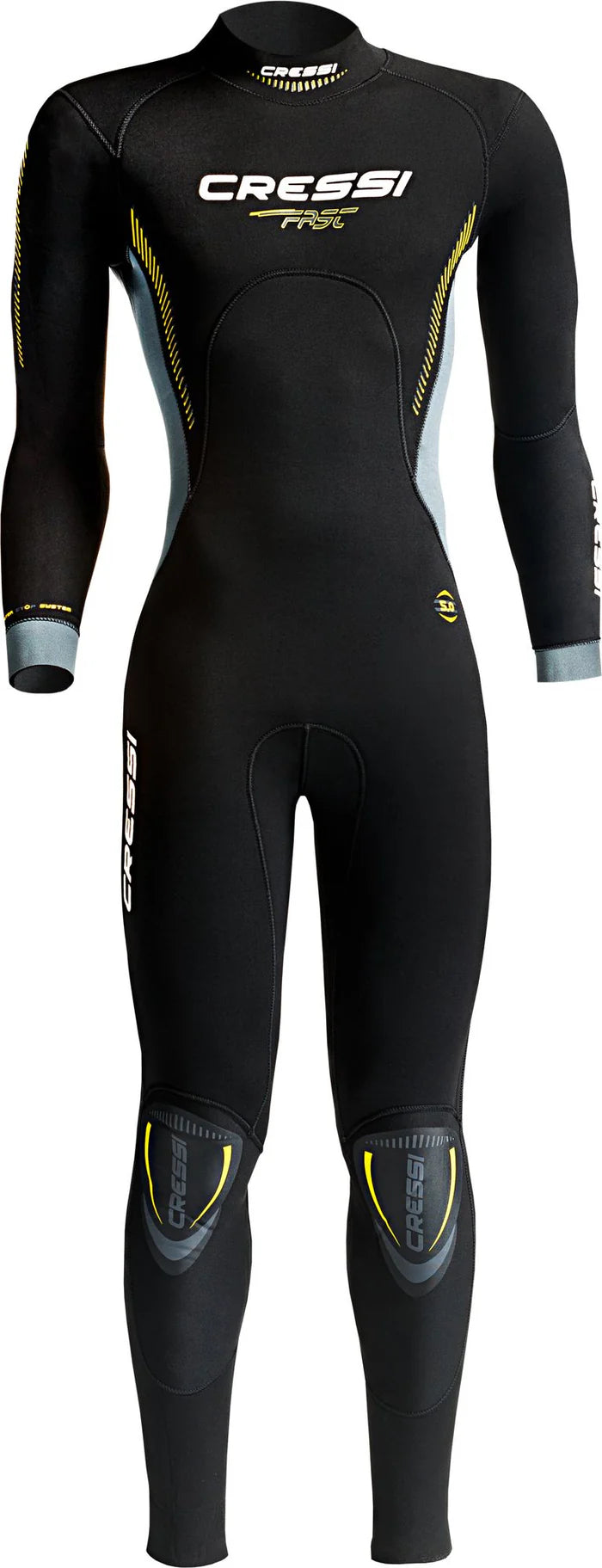 Cressi Fast Full Wetsuit for Scuba Diving & Spearfishing - 3mm Neoprene Thermal Protection for Men & Women - Perfect for Cold Water Surfing, Snorkeling & Water Sports
