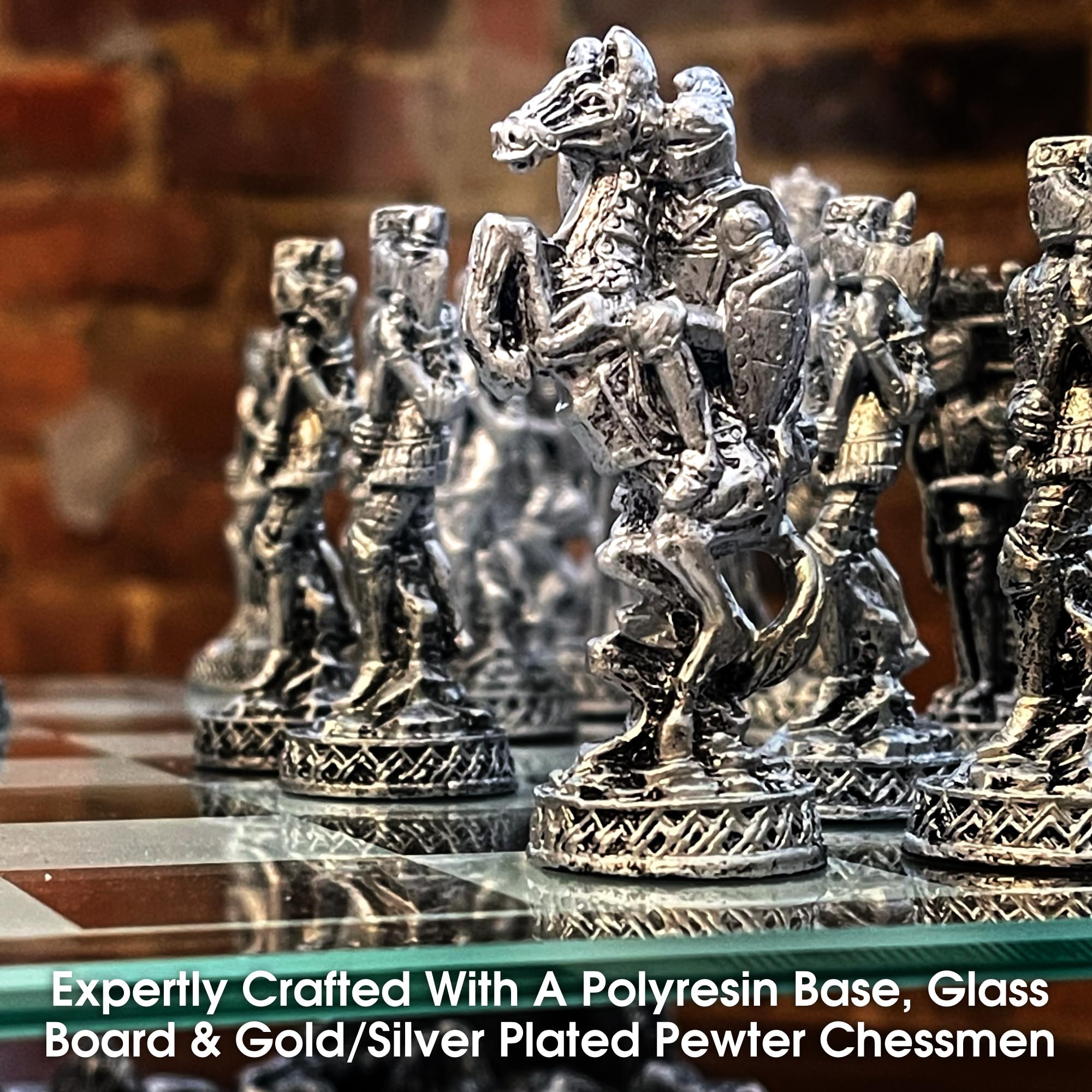 Renaissance Knight Chess Set - Classic Wooden Strategy Board Game for Adults & Kids | Perfect for Family Game Nights, Gifts, and Educational Play