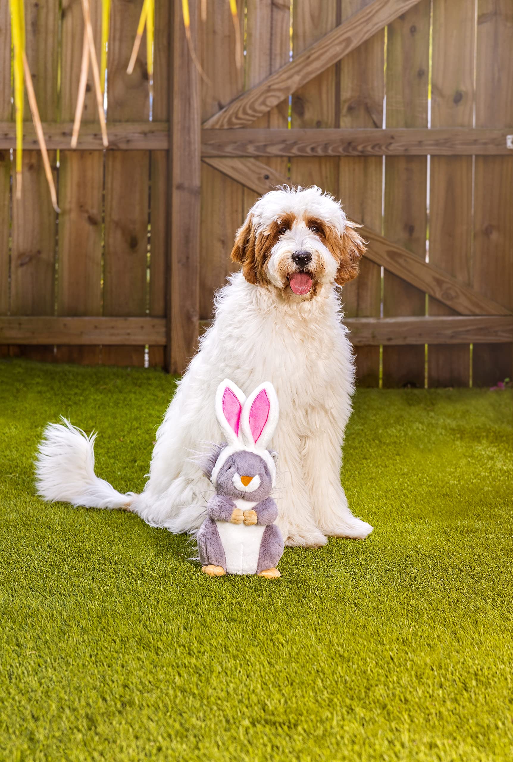 Midlee Easter Squirrel Bunny Plush Large Dog Toy - Soft & Durable Chew Toy for Big Dogs - Perfect for Easter Gifts, Playtime & Training (Brown)