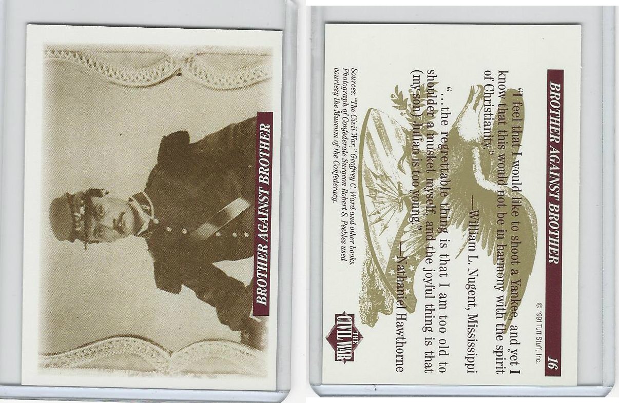 1991 Tuff Stuff Civil War 16 Brother Against Brother - Collectible for History Enthusiasts