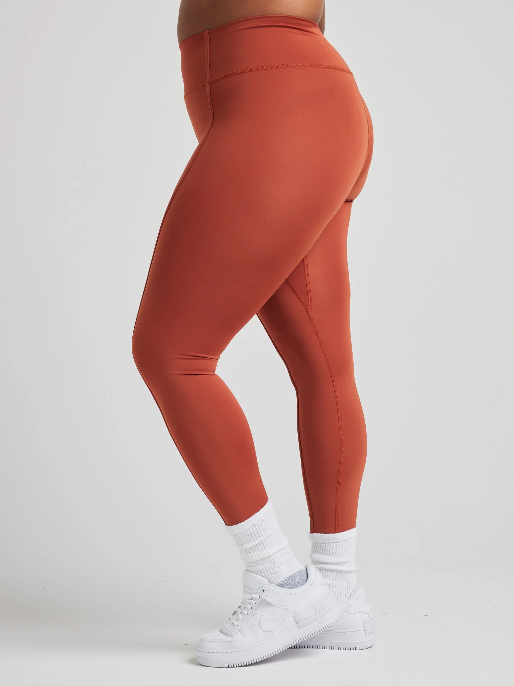 Contour 7/8 High-Waist Yoga Leggings for Women - Baked Clay Color | Workout, Running, Gym & Lounge Wear