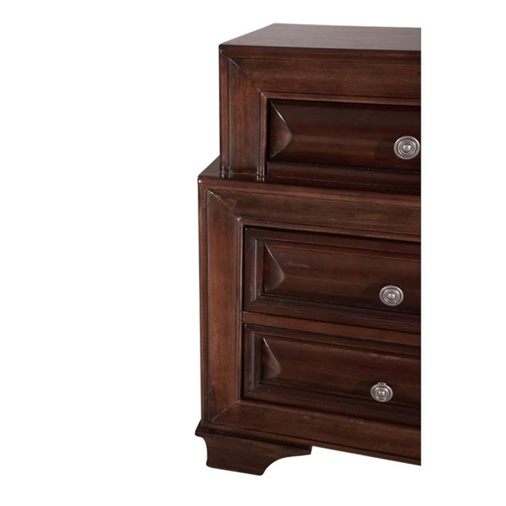 Glory Furniture LaVita 3-Drawer Nightstand in Cappuccino Finish - Bedside Table for Bedroom, Living Room & Guest Room Storage