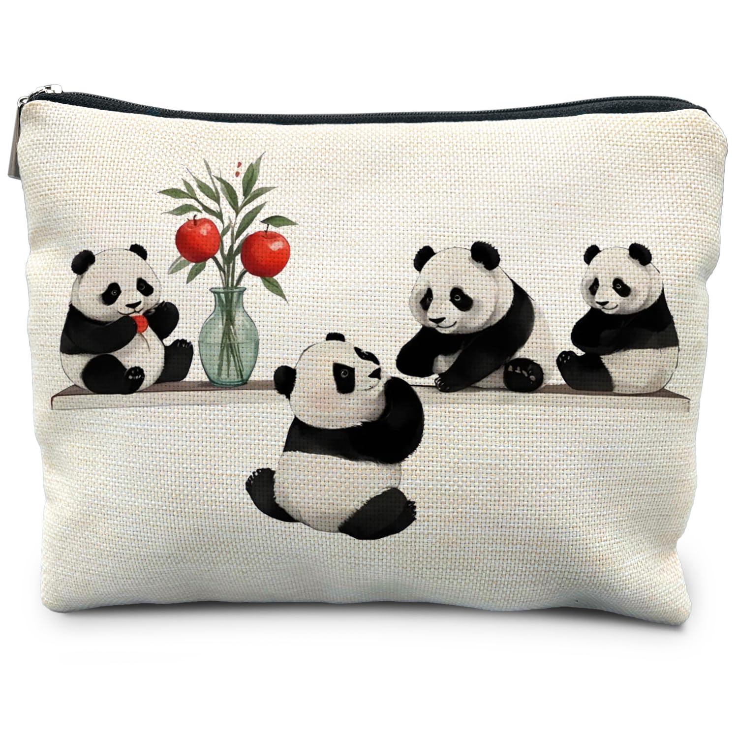 Cute Panda Makeup Bag for Women - Panda Lover Gifts Cosmetic Organizer with Zipper - Perfect for Travel, School & Daily Essentials Storage