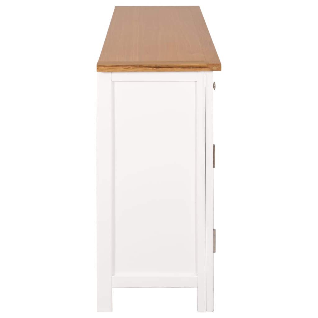 Solid Wood Sideboard Storage Cabinet with 3 Drawers & 2 Cabinets - 43.3