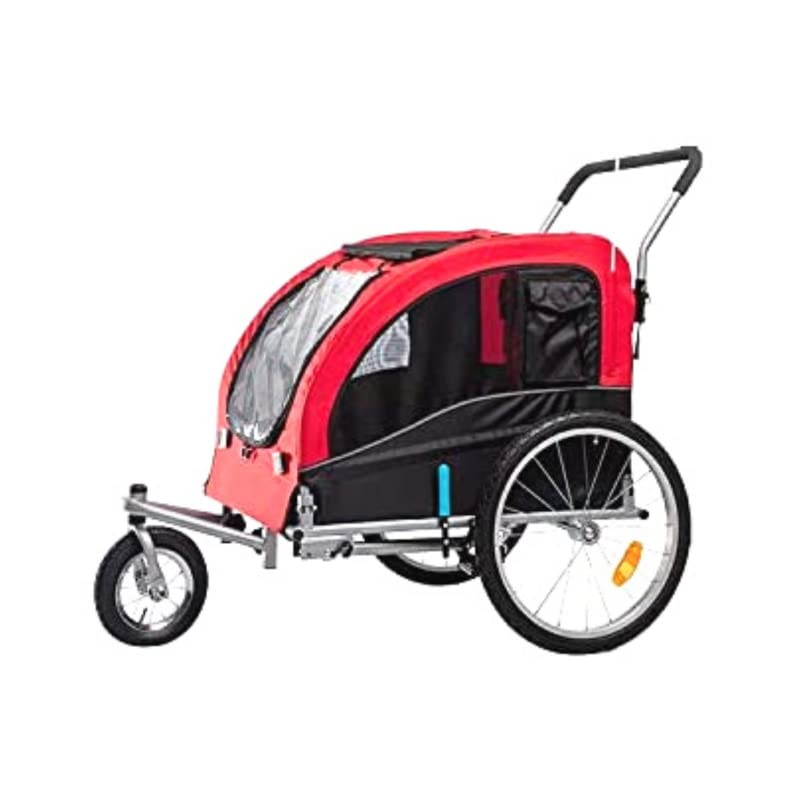 Midlee Medium Dog Bike Stroller - Red Pet Stroller for Small to Medium Dogs - Perfect for Cycling, Jogging, and Outdoor Adventures