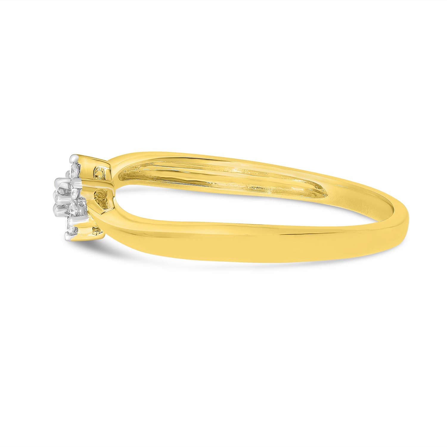 10K Yellow Gold Diamond Cluster Ring for Women - Elegant Wedding, Engagement & Anniversary Jewelry Gift - Perfect for Special Occasions & Everyday Wear