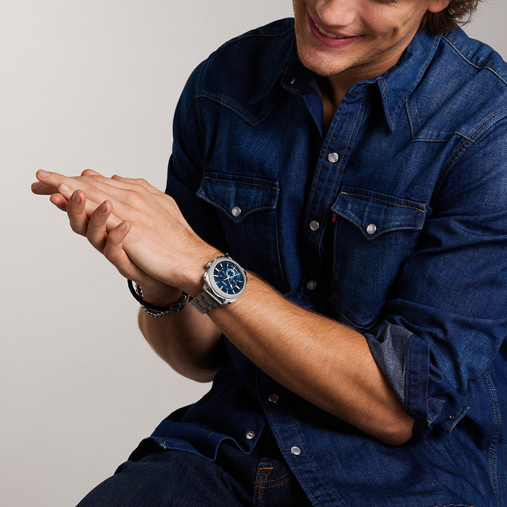 Fossil Machine FS6096 Chronograph Men's Watch - Stylish Analog Chronograph with Leather Strap for Casual & Business Wear
