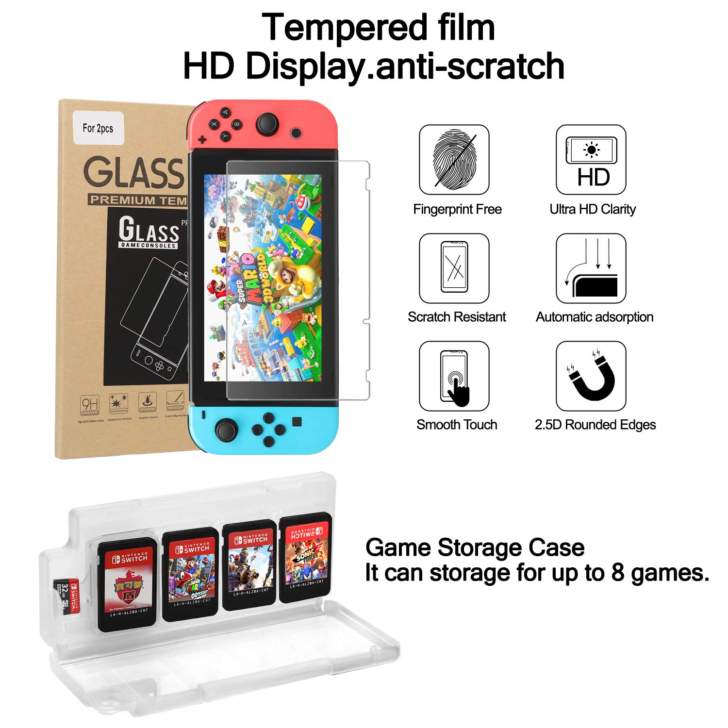 Nintendo Switch Accessories Bundle - 16-in-1 Kit with Carrying Case, Screen Protector, Charging Dock, Playstand & More | Perfect for Travel, Gaming Parties & Home Entertainment