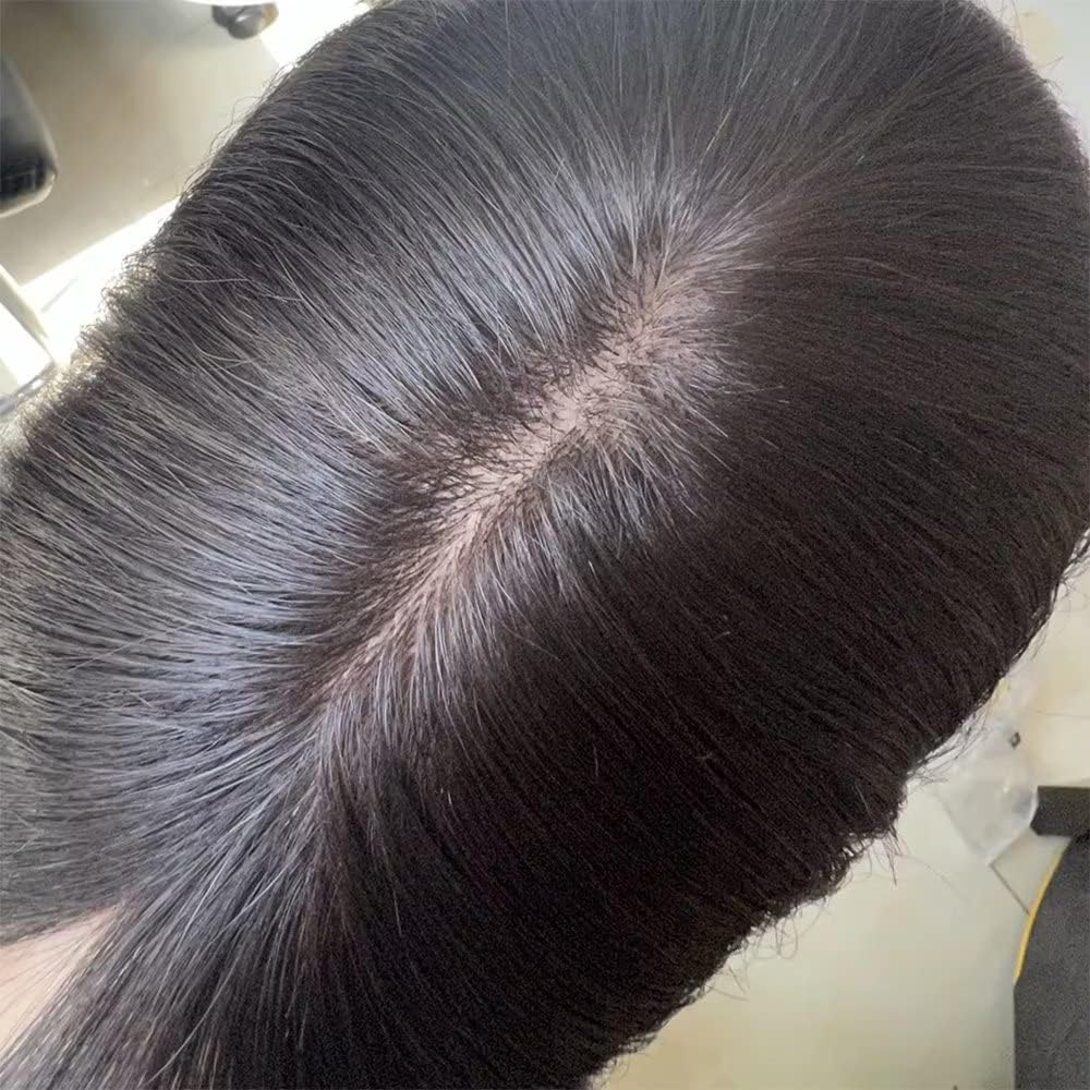 4C Edges Kinky Straight Lace Front Wigs Human Hair - 13x6 HD Transparent Lace Frontal Wig with Curly Baby Hair | Glueless, Pre-Plucked, Bleached Knots | 150% Density, 14 Inches | Perfect for Daily Wear, Cosplay & Protective Styling