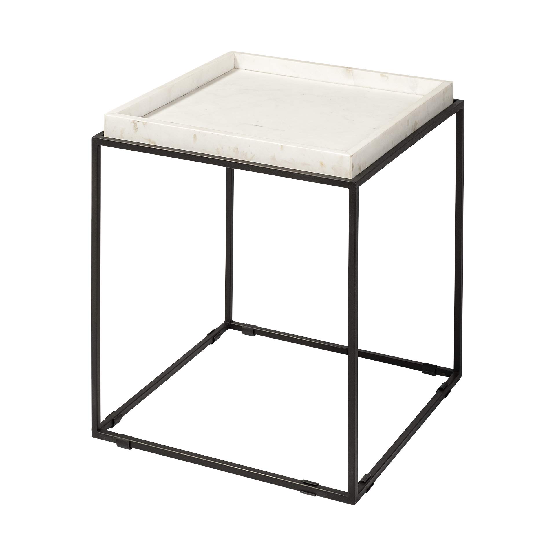 Mercana Nathan II Large White End Tables - Modern Nightstand for Living Room, Bedroom & Office - Stylish Side Table with Storage Shelf