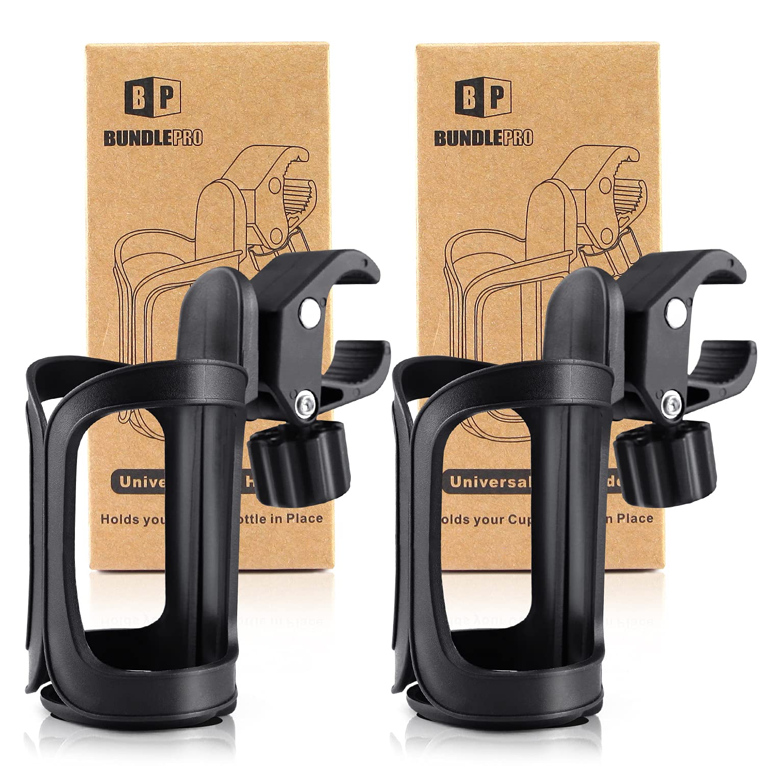 2 Pack Universal Stroller Cup Holder - Insulated Drink Holder for Baby Strollers, Bikes, Shopping Carts & Walkers - Perfect for Coffee, Water Bottles & Snacks On-The-Go