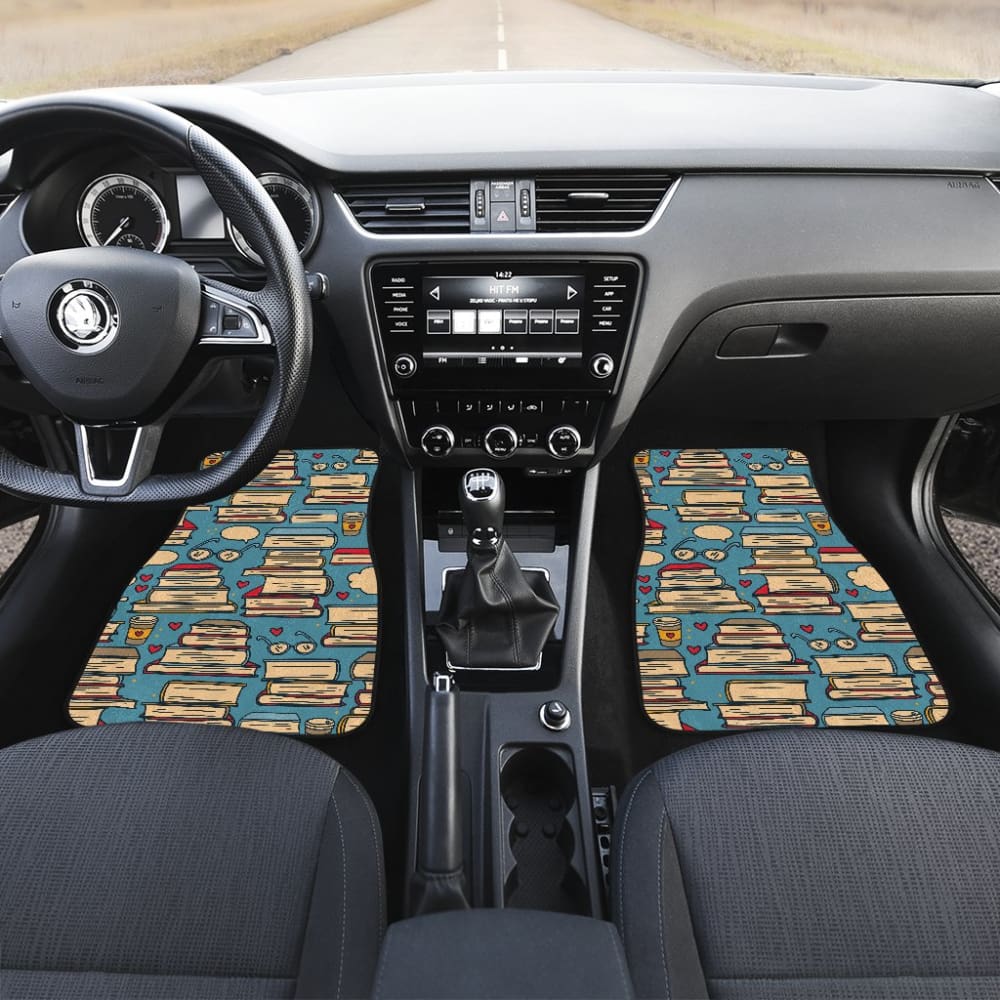 Premium Book Lovers Car Floor Mats - Non-Slip Custom Fit for Cars, SUVs & Trucks - Perfect Gift for Readers & Bookworms - Ideal for Commuting, Road Trips & Book Club Meetings