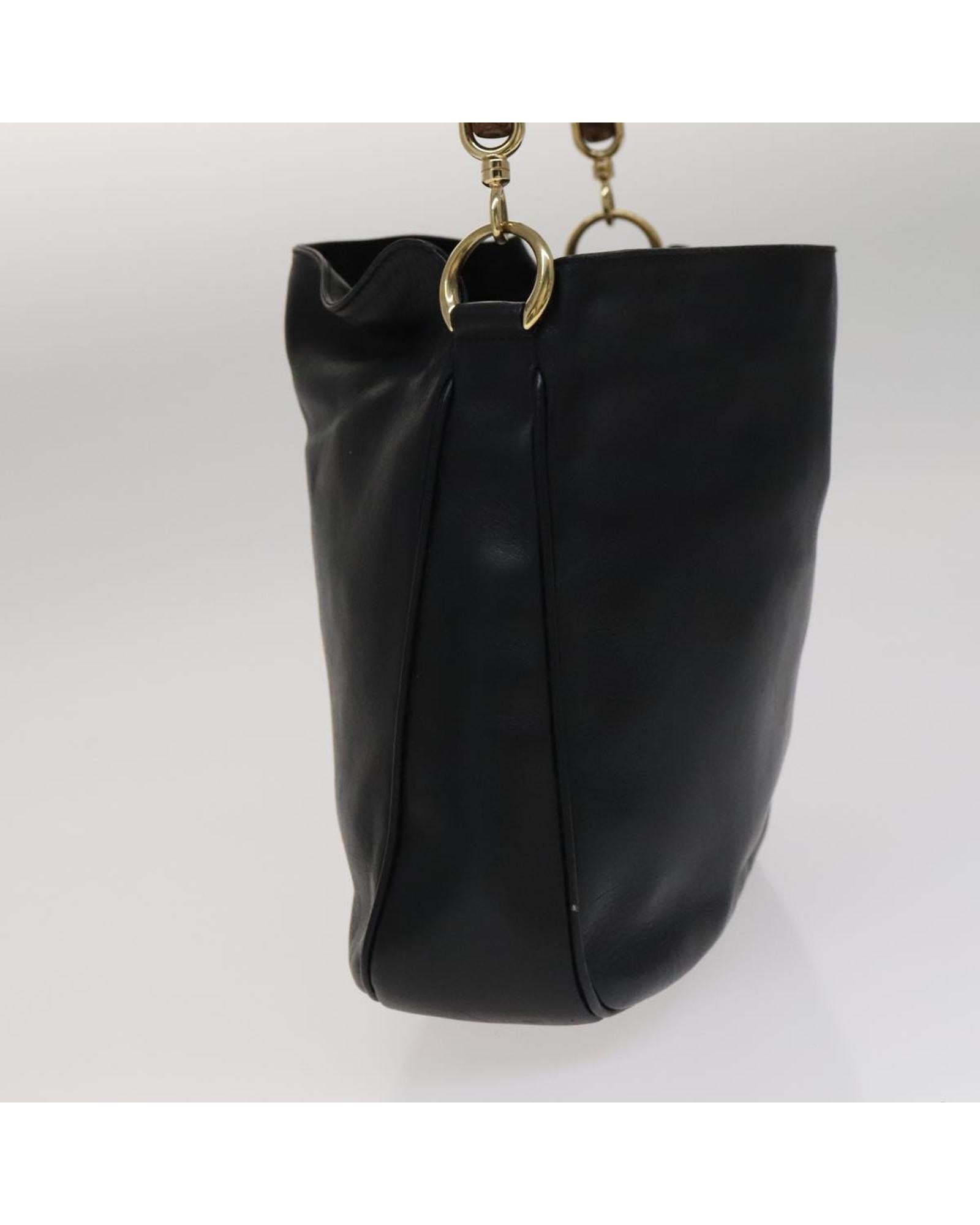 Stylish Bamboo Handle Leather Tote Bag for Women - Eco-Friendly Fashion Accessory for Work, Travel & Shopping