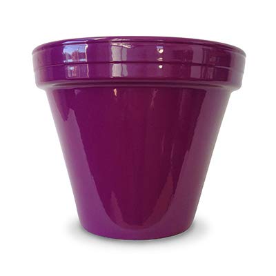Violet Ceramic Flower Pot 6.5 x 5.5 Inch - Small Decorative Plant Pot for Indoor Plants, Succulents, Herbs | Perfect for Windowsill, Office Desk, Home Decor & Gift Ideas