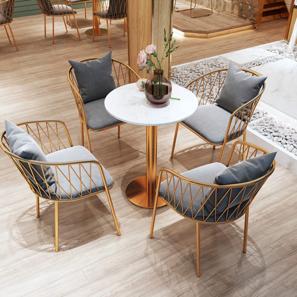 23.6 Inch White Marble Top Round Bar Table - Easy to Clean Counter Height Table for Wedding, Party, Patio & Kitchen - Perfect for Small Spaces, Dining & TV Areas (Seats 2-4)