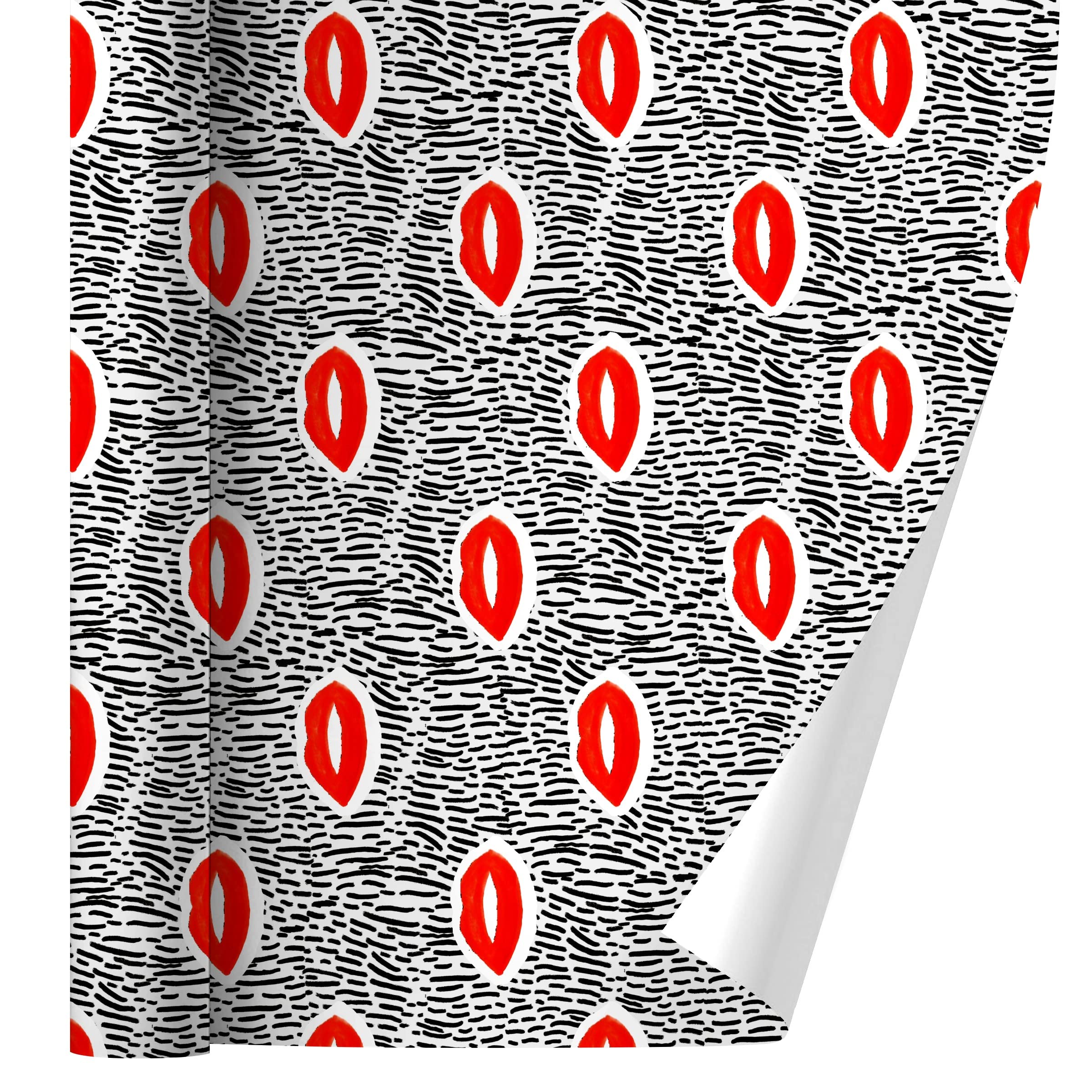 GRAPHICS & MORE Bold Lips Gift Wrap Wrapping Paper Rolls - Premium Quality Wrapping Paper for Birthdays, Weddings & Holidays - Perfect for Gift Wrapping, Party Decorations & Craft Projects