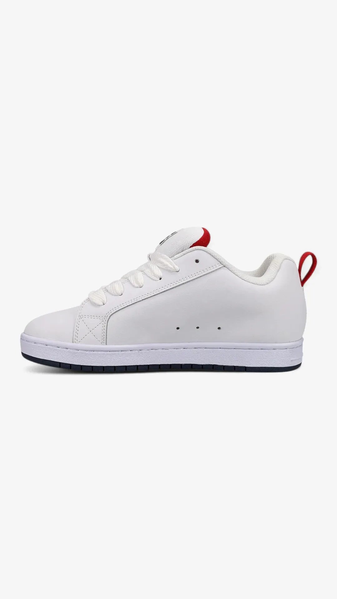 DC Court Graffik Skate Shoes for Men - White, Red & Blue - Lightweight & Durable Sneakers for Skateboarding, Streetwear & Casual Wear