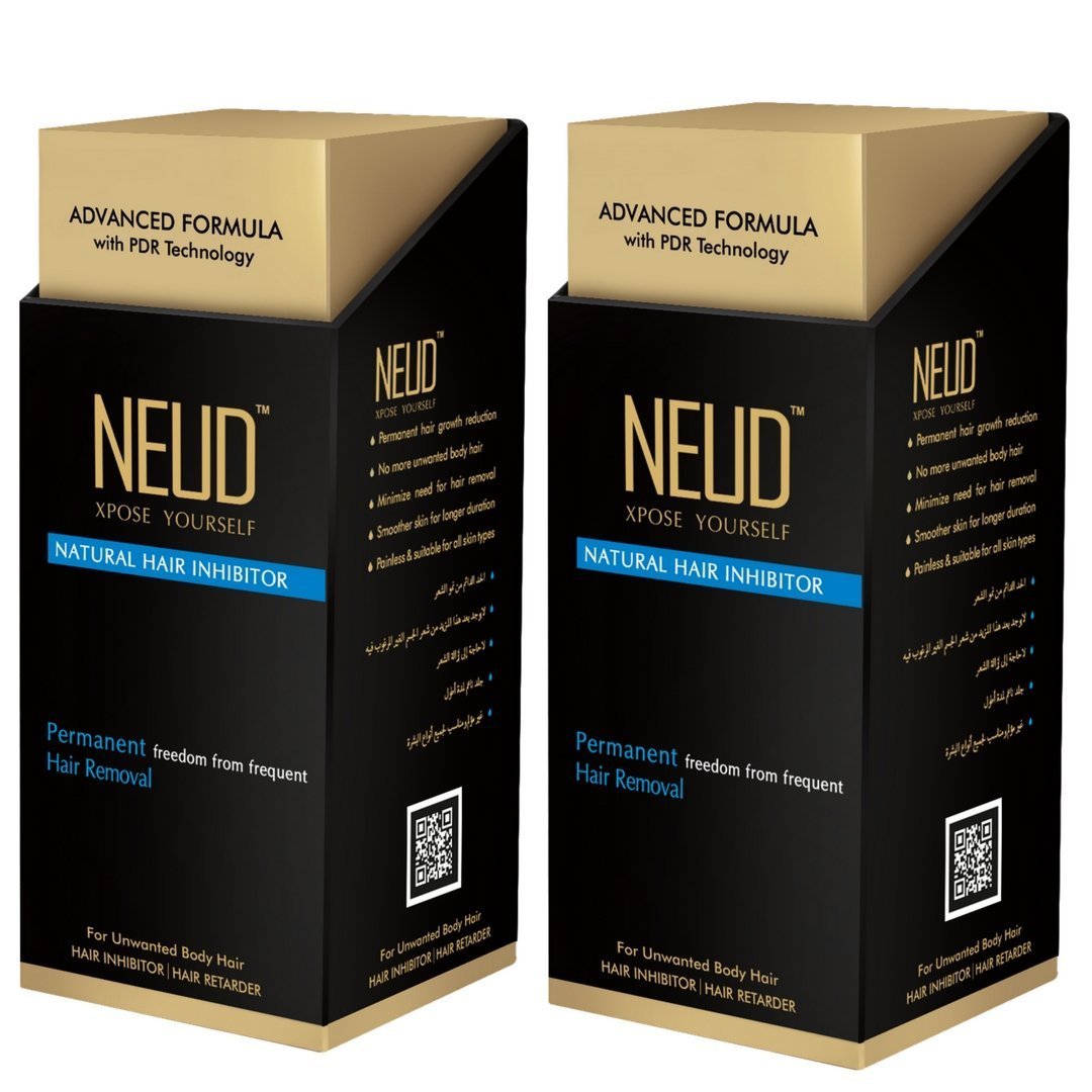 Natural Hair Growth Inhibitor for Permanent Hair Removal - Unwanted Body & Facial Hair Treatment for Men & Women (2-Pack) | At-Home Hair Reduction Solution for Smooth Skin