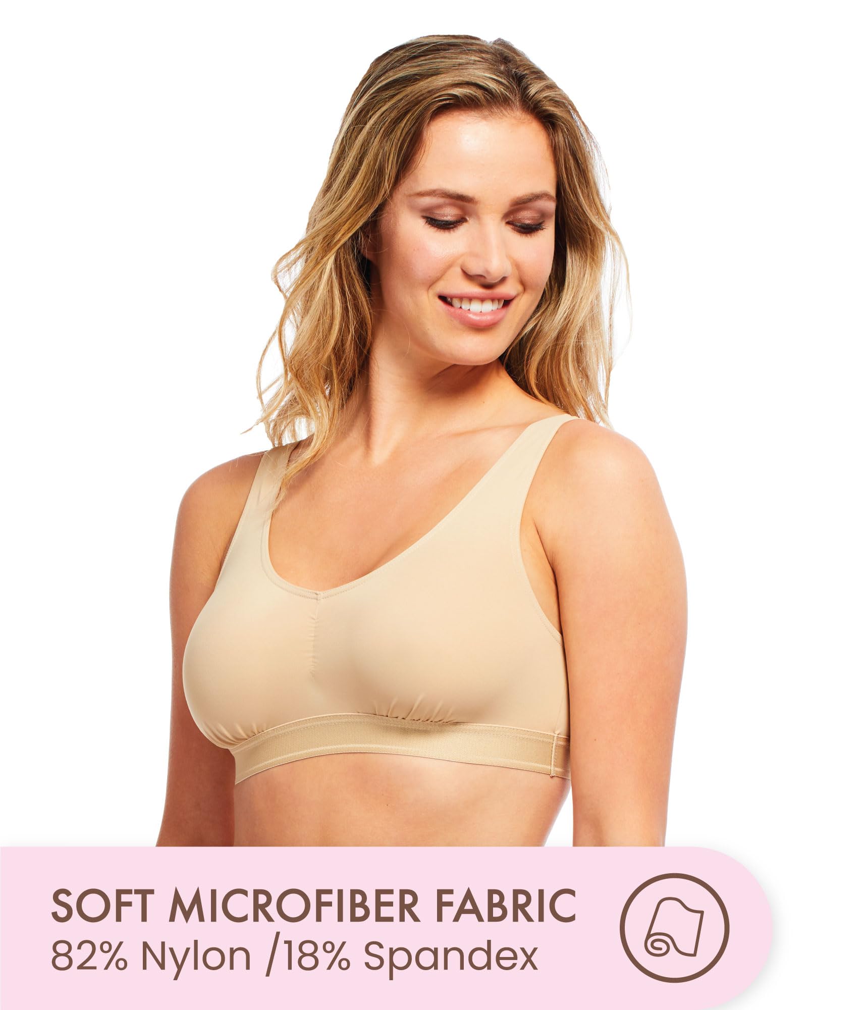 Carole Martin Wireless Sleep Bra for Women - Comfortable Slip-On Design, Soft Support for Relaxing & Sleeping - Perfect for Nightwear, Lounging & Travel