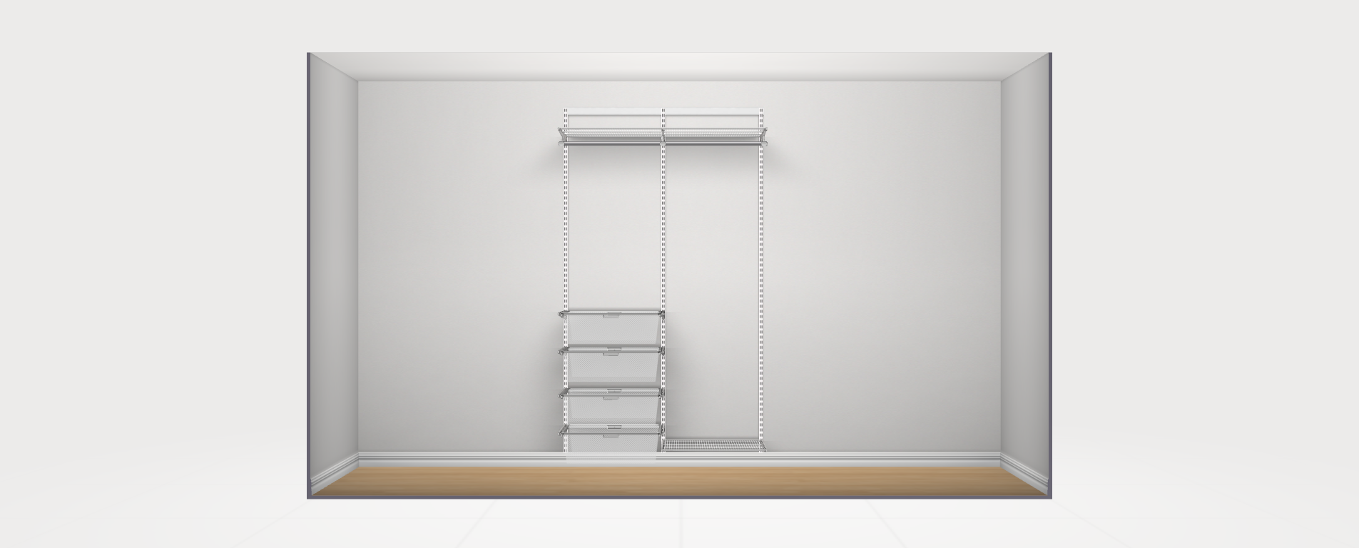 Elfa Basic Wardrobe 2 - 47 Inch Closet Organizer System with Shelves & Hanging Rod - $571.38 - Perfect for Bedroom, Walk-in Closet & Home Storage Organization