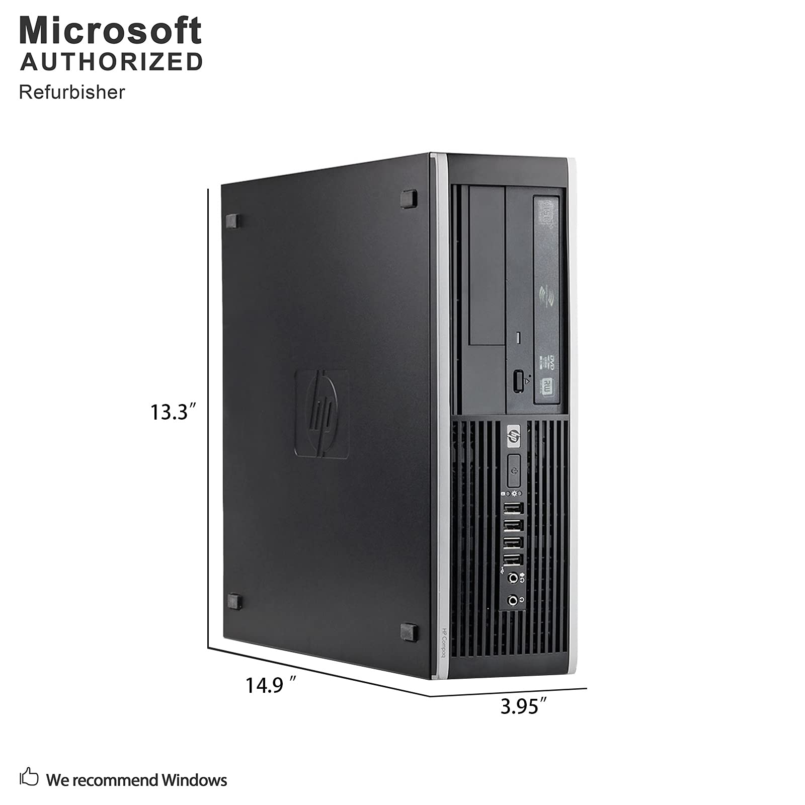 HP Elite Desktop Computer - Intel Core 2 Duo 2.9GHz, 8GB RAM, 500GB HDD, WiFi, Windows 10 (Renewed) with 22