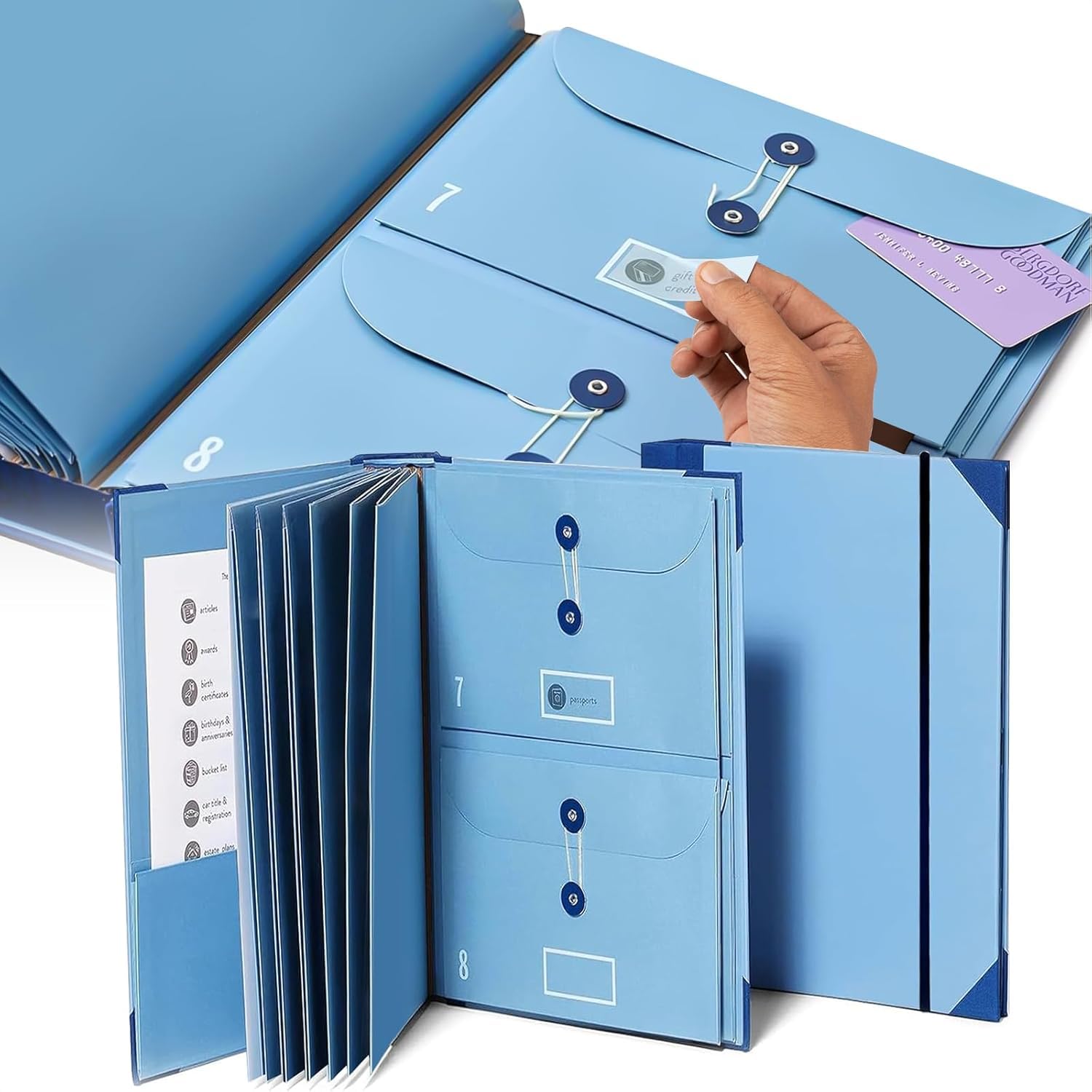 2024 New Document Organizer with Pockets - Estate Planning Binder, File Folder for Office & School Papers - Blue (Perfect for Important Documents, Emergency Preparedness & Daily Organization)