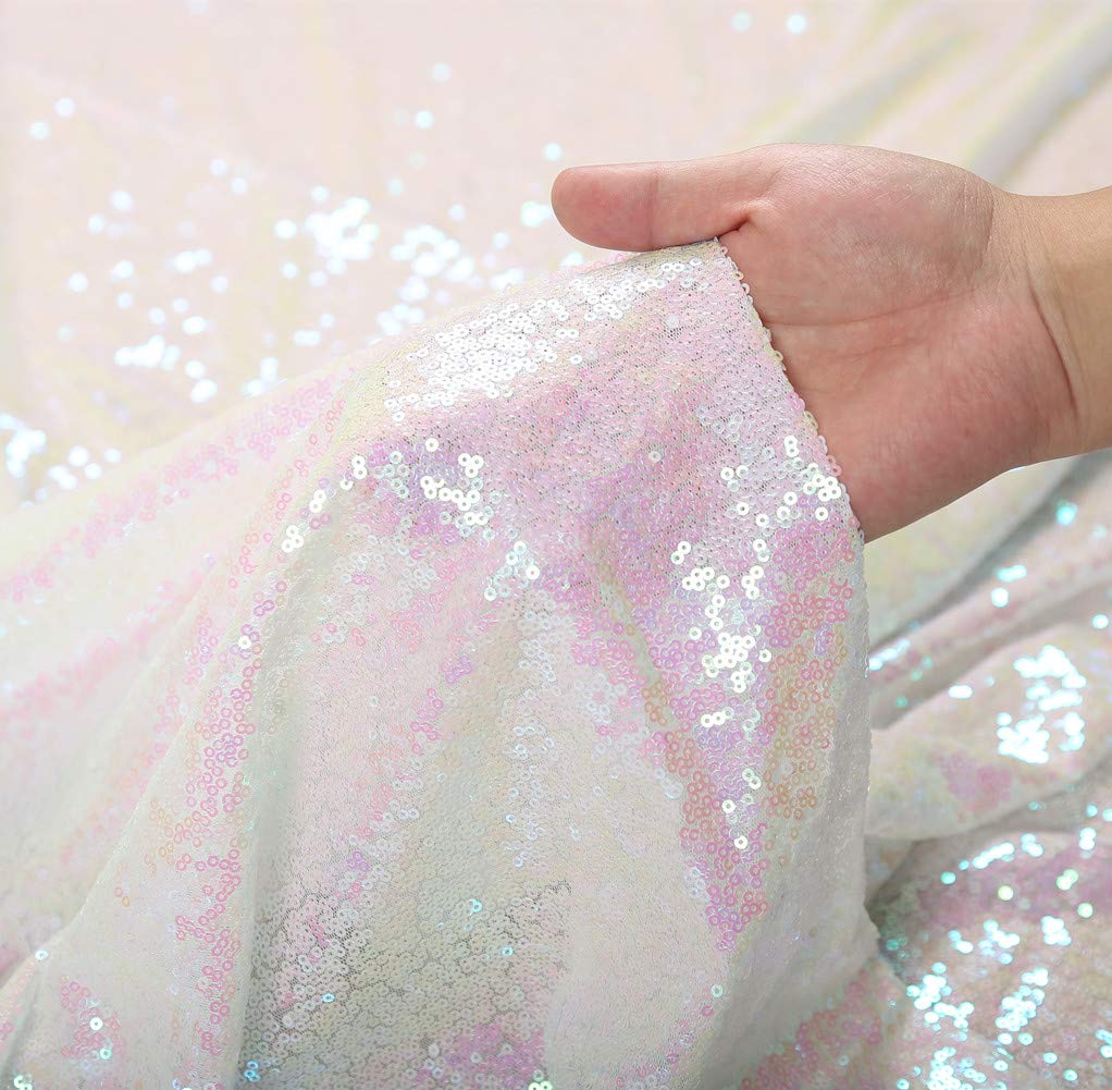 10x10FT Iridescent Sequin Backdrop - Sparkly Wedding Party Decor Curtain