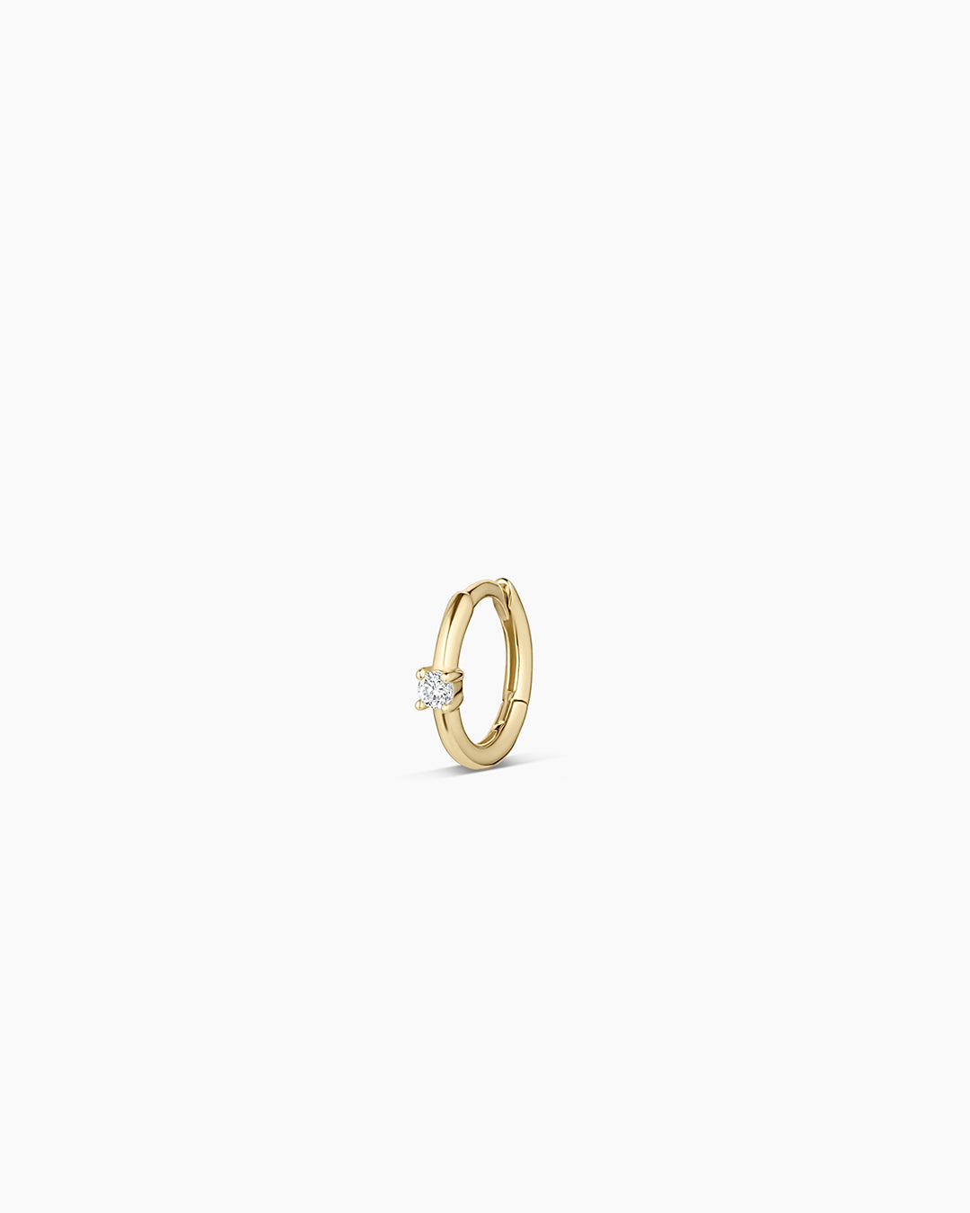 Diamond Solitaire Single Huggie Earrings for Women - 14K Gold Huggie Hoop Earrings for Everyday Wear & Special Occasions