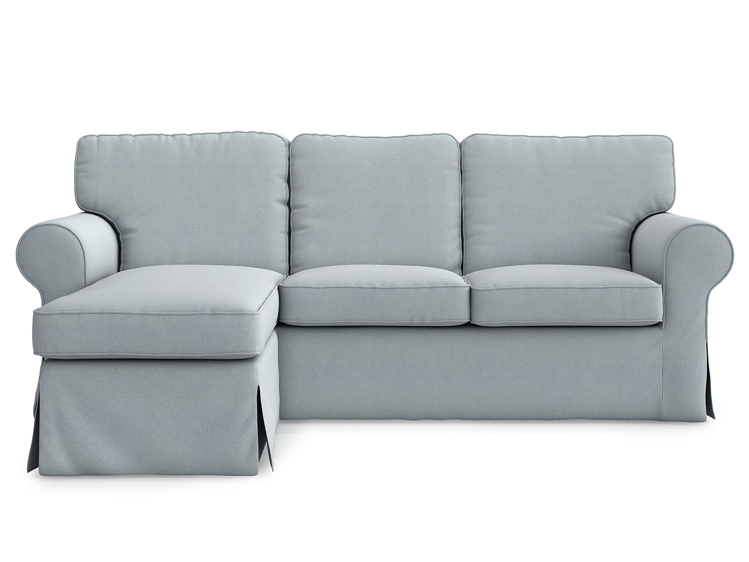 IKEA Ektorp 3-Seat Sofa Slipcover Replacement - Customized Smoke Grey Chaise Lounge Cover for 2-Seat Loveseat | Durable Fabric Protector | Perfect for Living Room, Bedroom & Home Decor